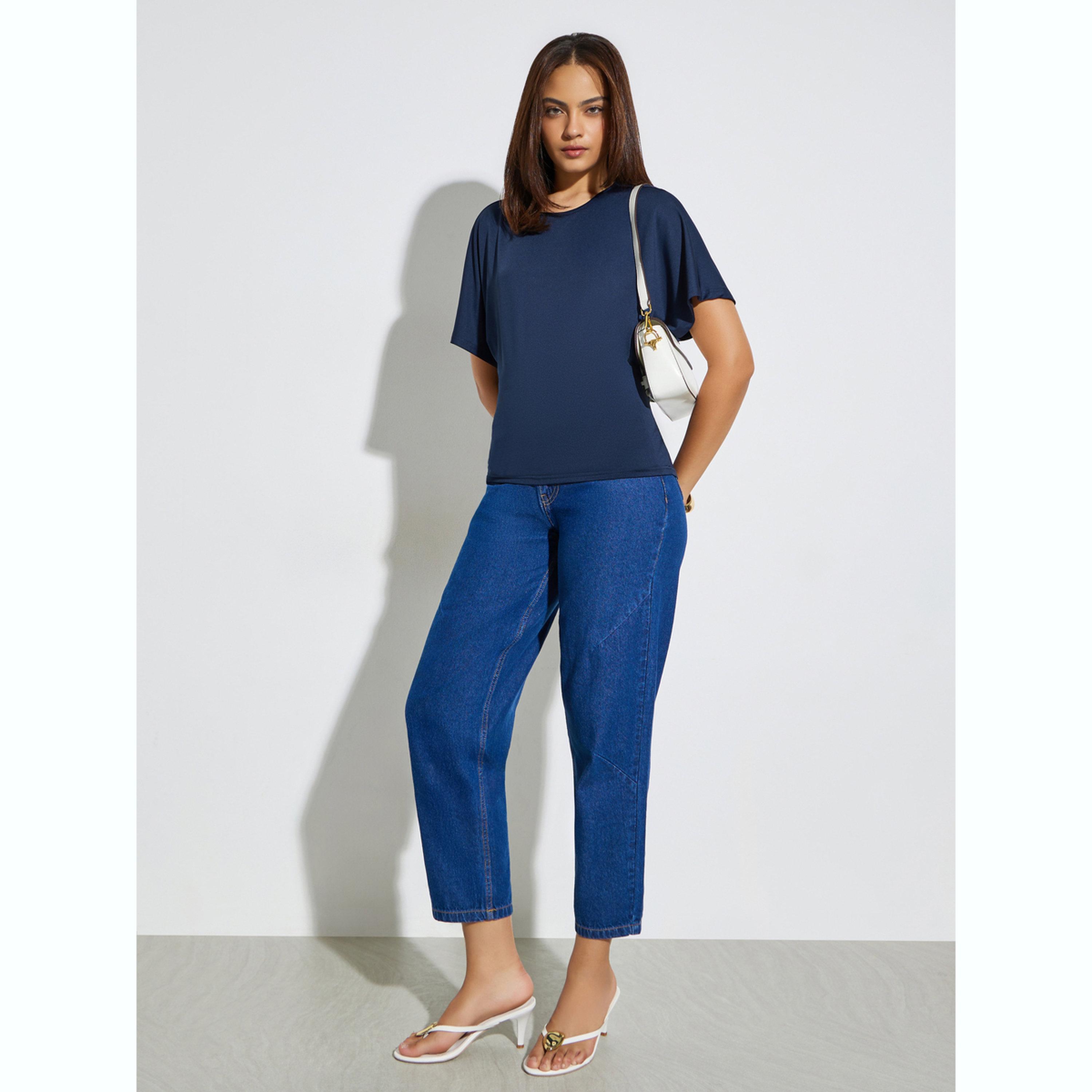 تيشيرت برباط خصر وياقة دائرية-women-clothing-tshirts-image-2