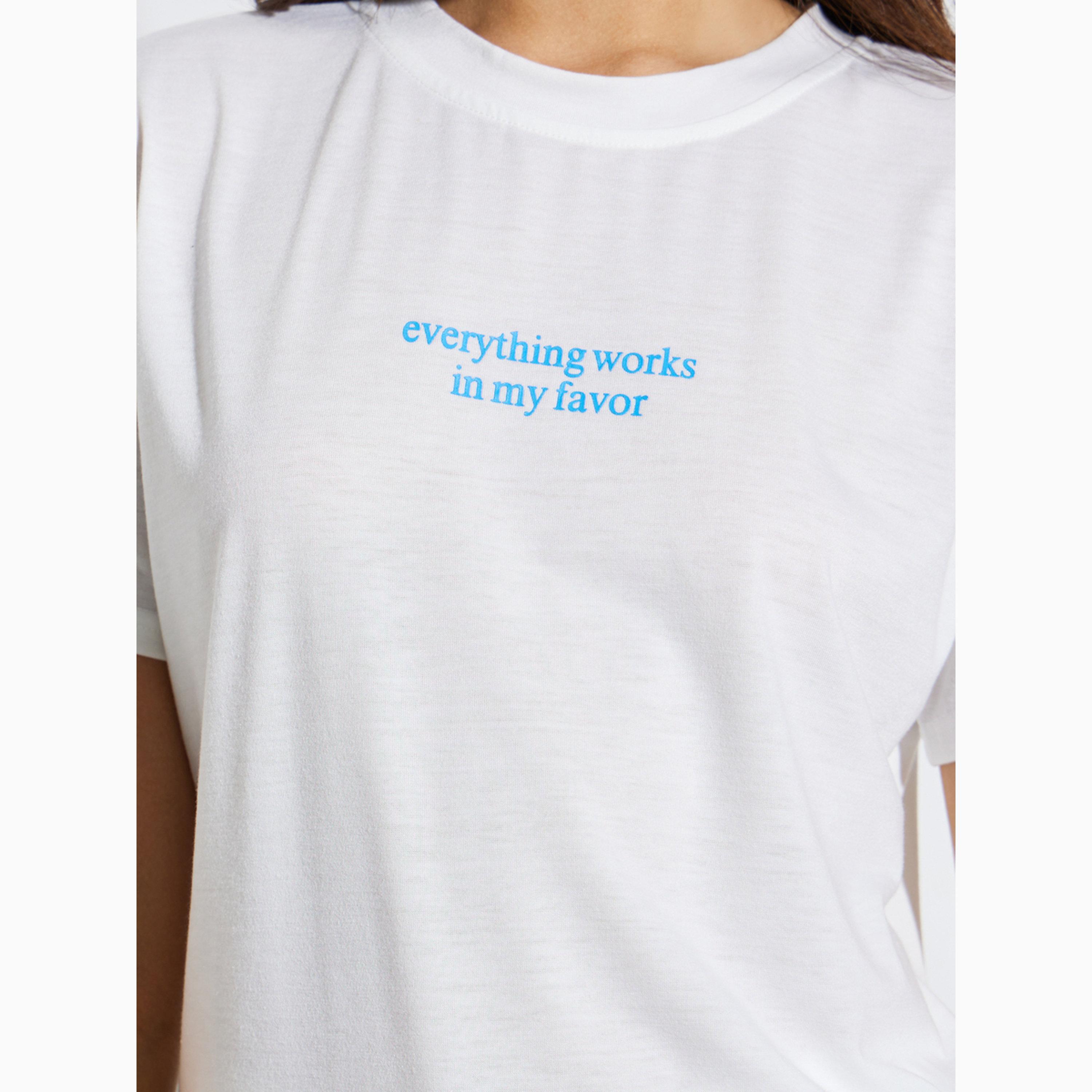 Styli White Slogan Print Regular Fit T-Shirt-women-clothing-tshirts-image-5