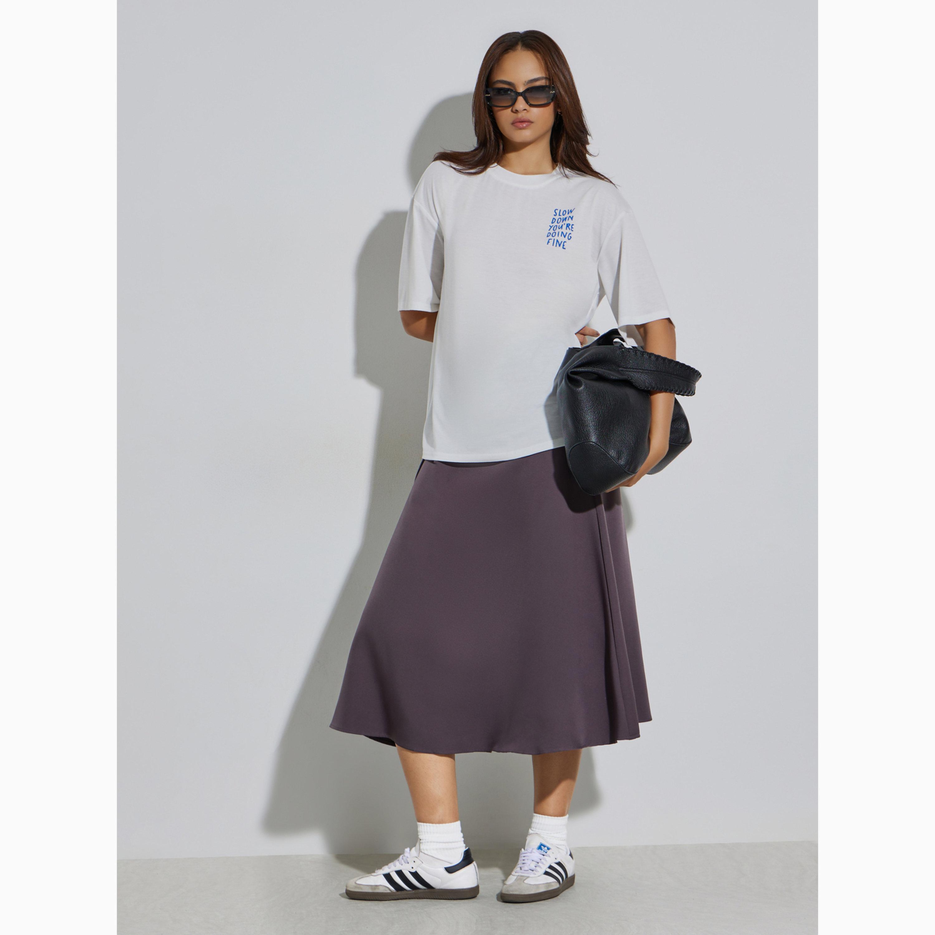 Styli White Slogan Print Oversized T-Shirt-women-clothing-tshirts-image-2