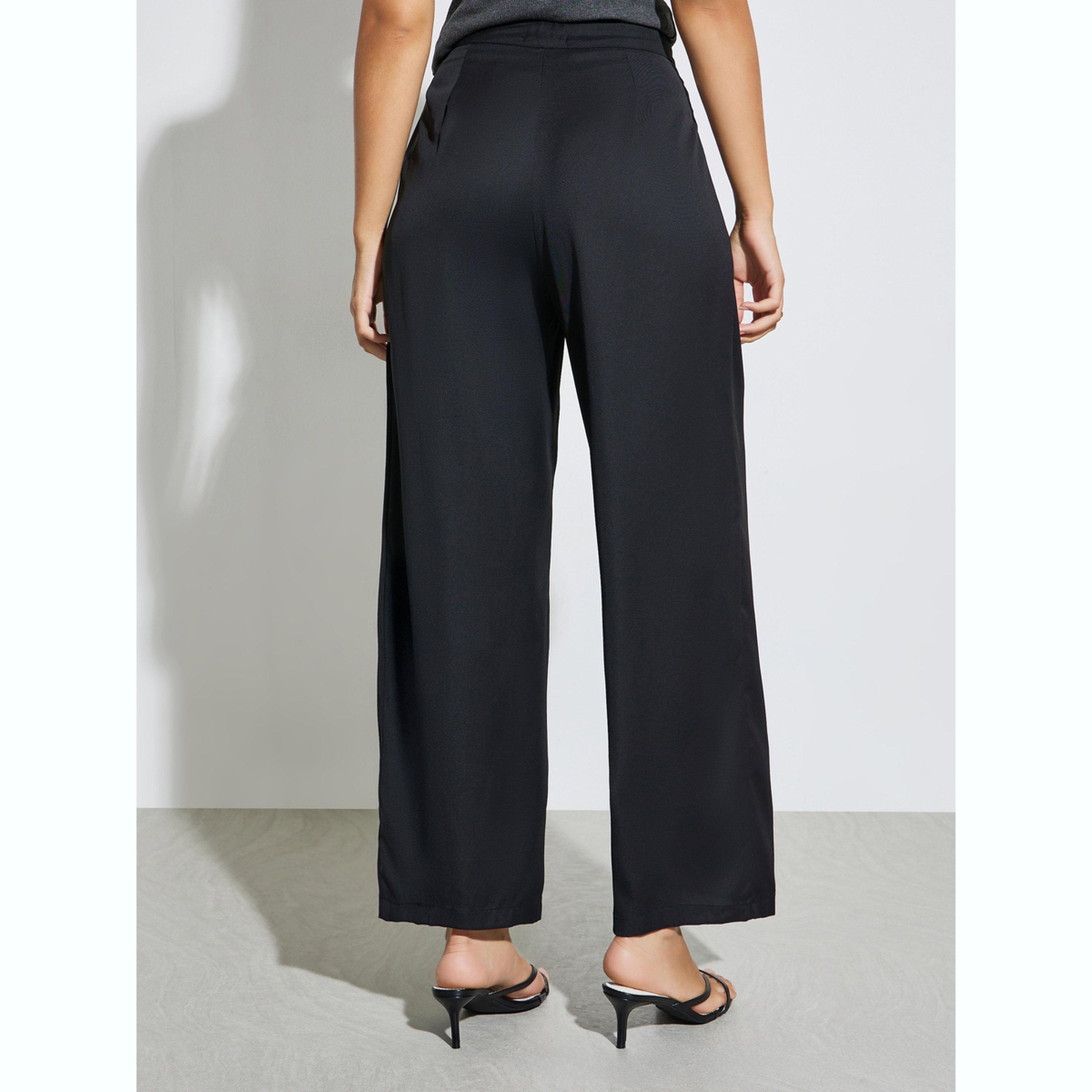 بنطال كاجوال سادة بأرجل واسعة-women-clothing-bottoms-trousers-image-4