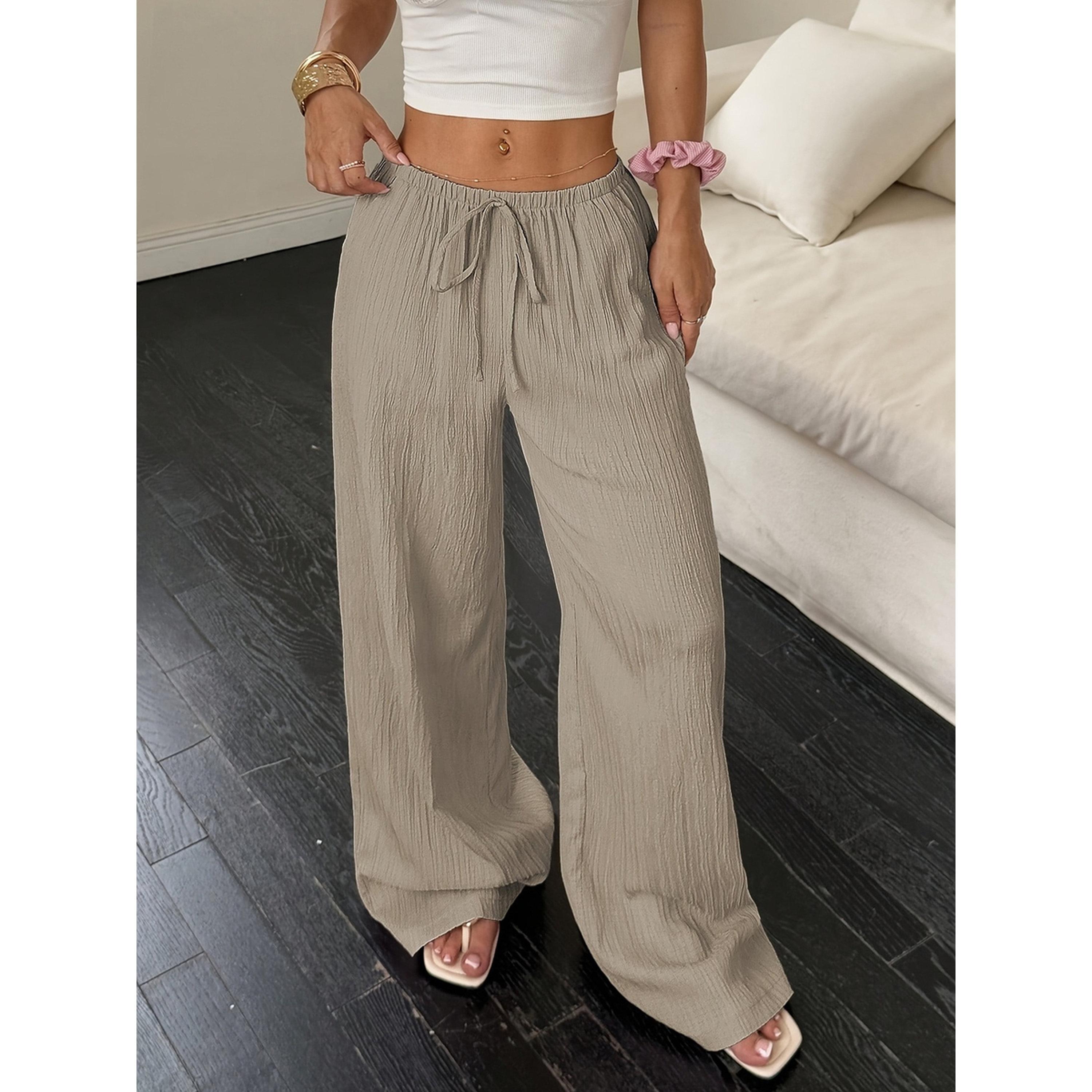 Take Two Beige Textured Wide Leg Pants-women-clothing-joggers-image-2