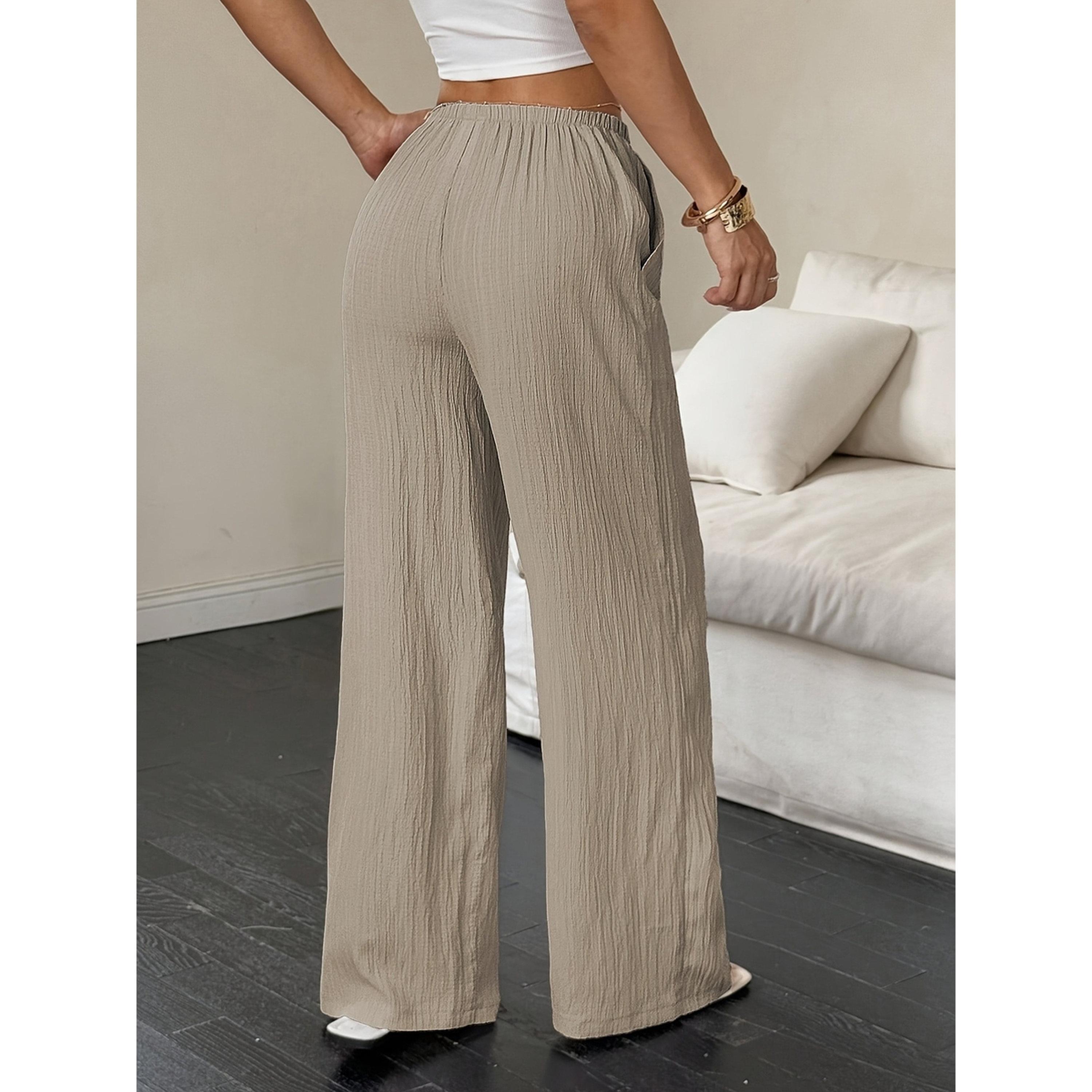 Take Two Beige Textured Wide Leg Pants-women-clothing-joggers-image-3