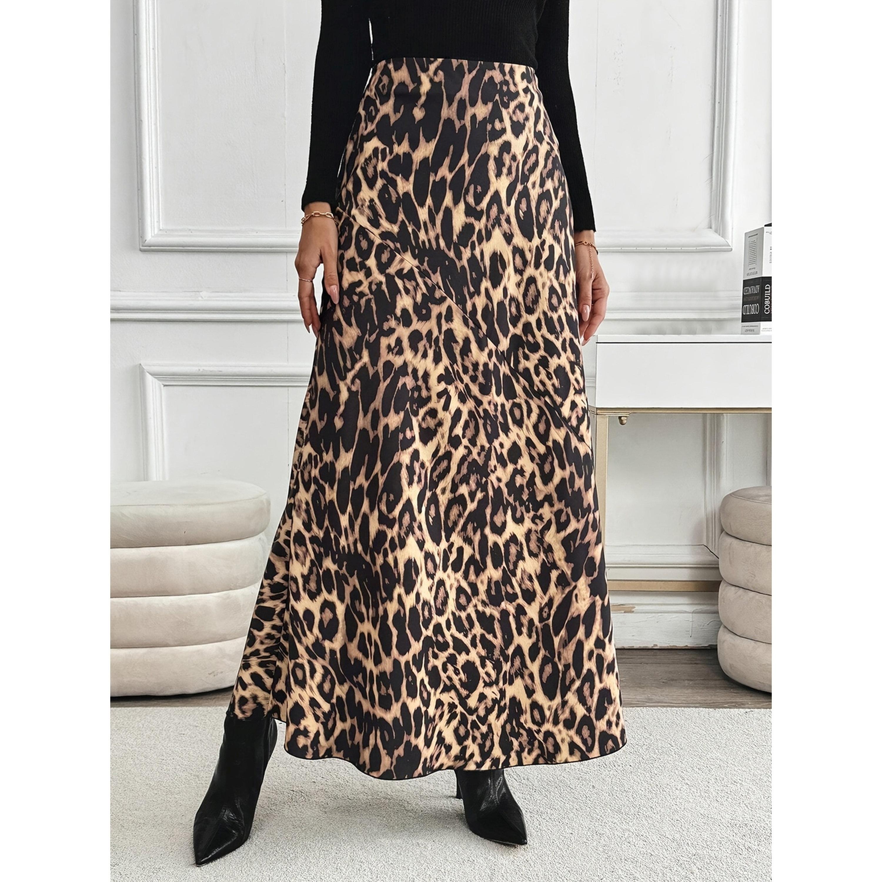 Take Two Leopard Print A-Line Midi Skirt-women-clothing-skirts-image-1
