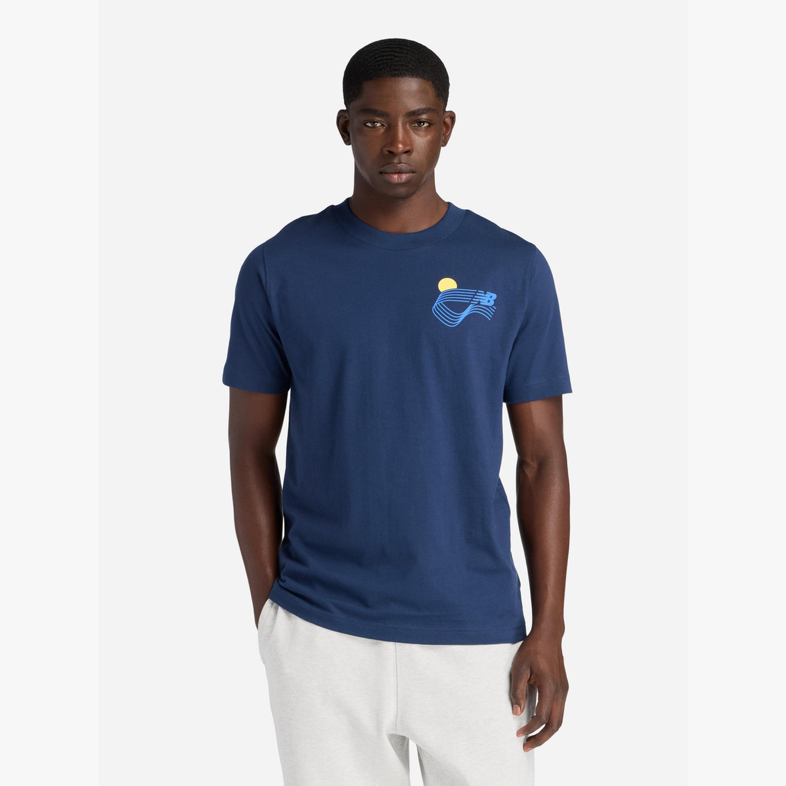 New Balance Men Navy Blue Logo Crew Neck T-Shirt-men-clothing-tshirtsandpolos-tshirts-image-1