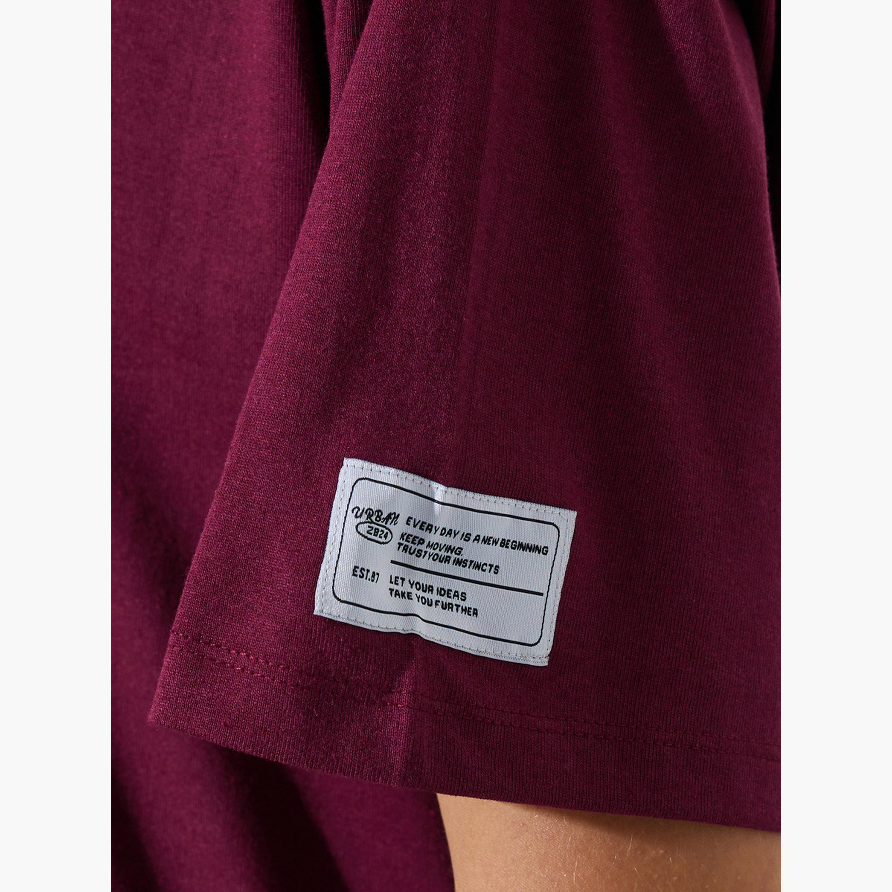 Styli Badge Detail T-Shirt and Wide Leg Joggers Co-Ords-women-clothing-coordsets-image-6