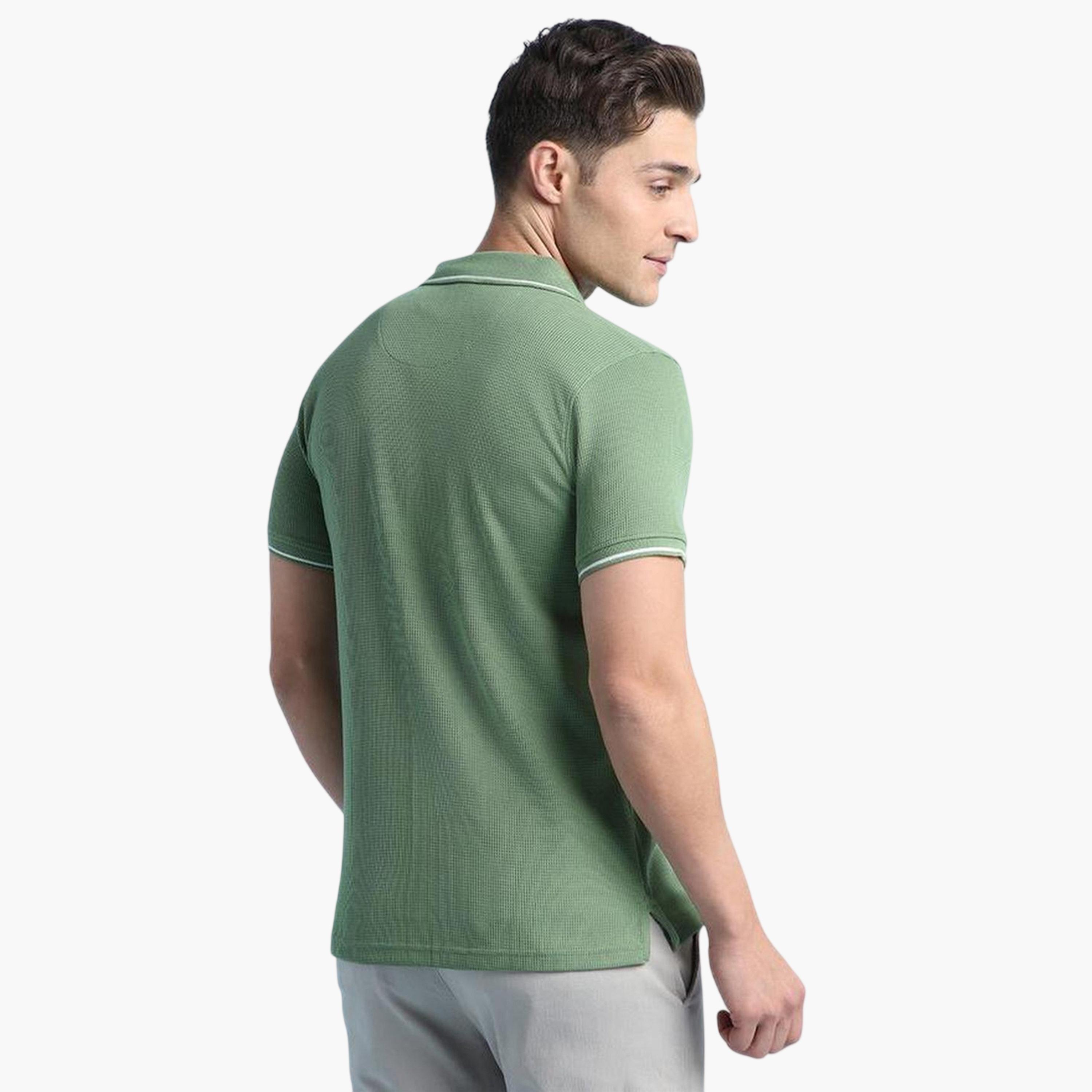 Dennis Lingo X Styli Men Olive Cotton Blend Solid Regular Fit T-Shirt-men-clothing-tshirtsandpolos-polos-image-4