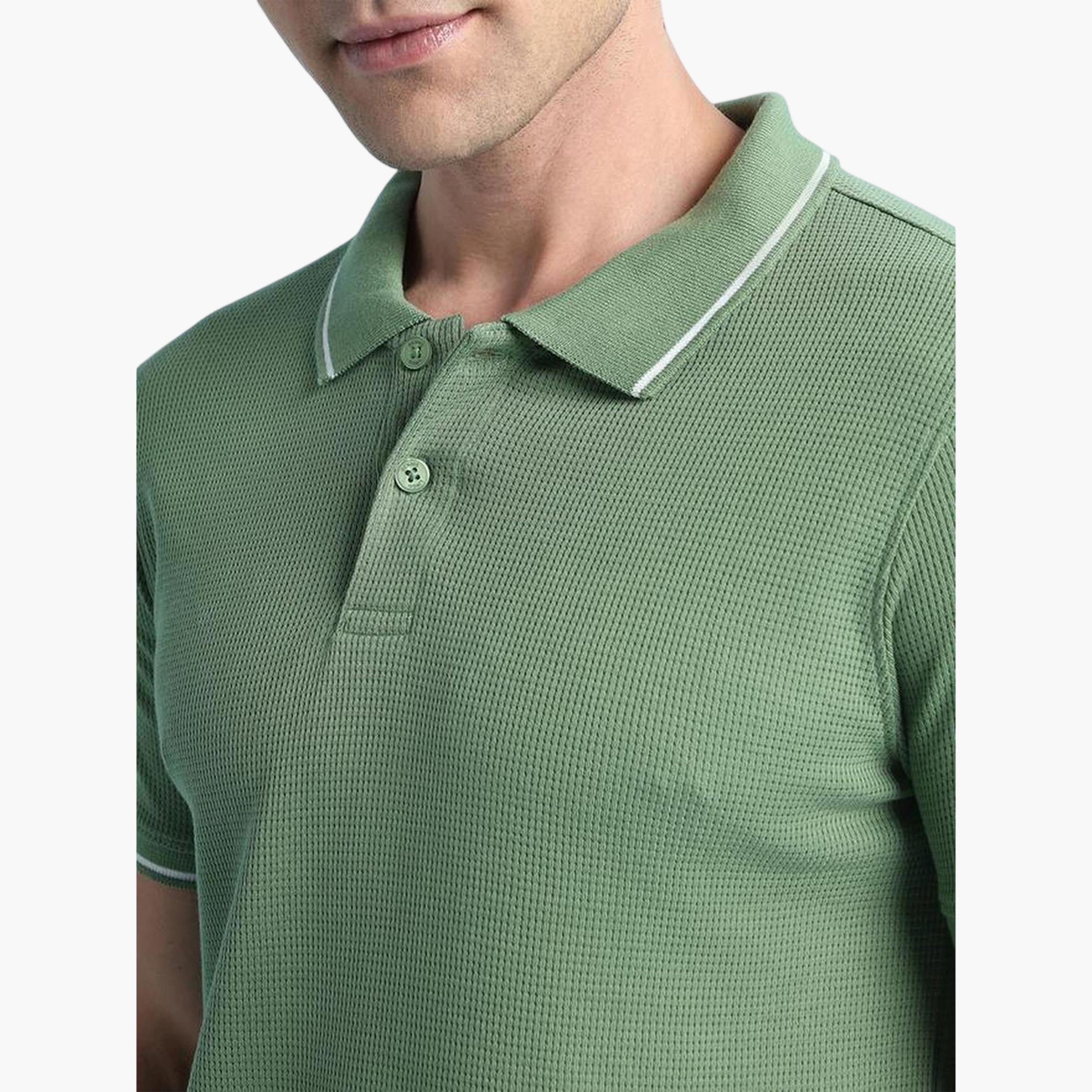 Dennis Lingo X Styli Men Olive Cotton Blend Solid Regular Fit T-Shirt-men-clothing-tshirtsandpolos-polos-image-5