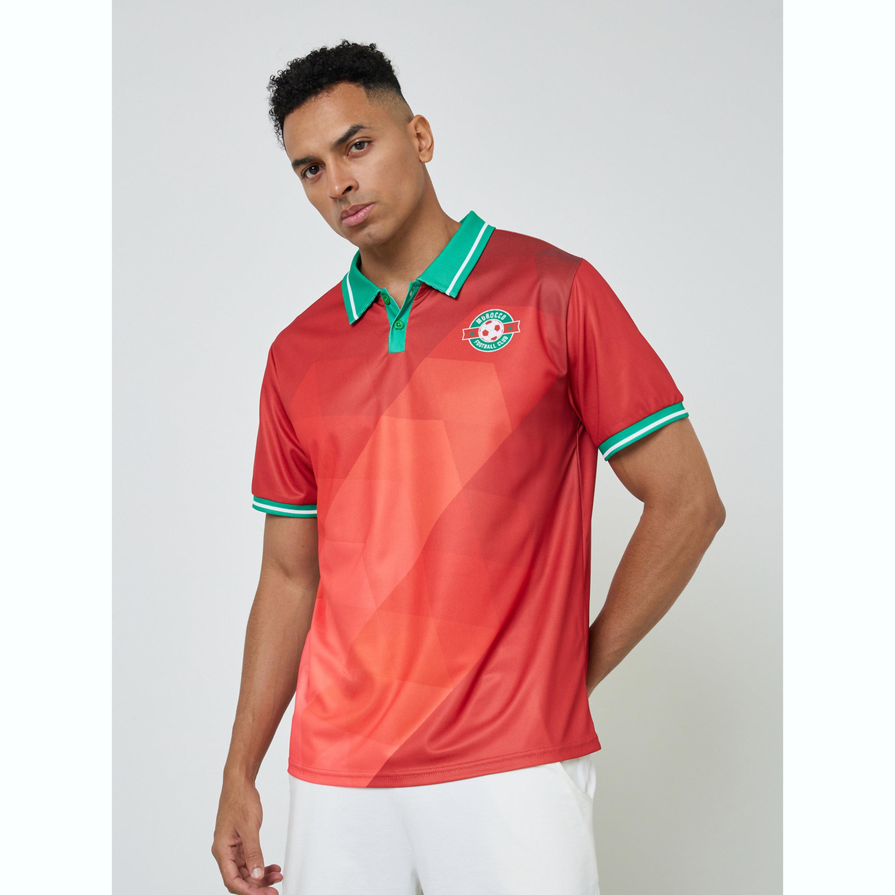 تيشيرت بولو جيرسي منتخب المغرب بأكمام قصيرة للرجال-men-clothing-sportswearandactivewear-tshirtsandpolos-image-1