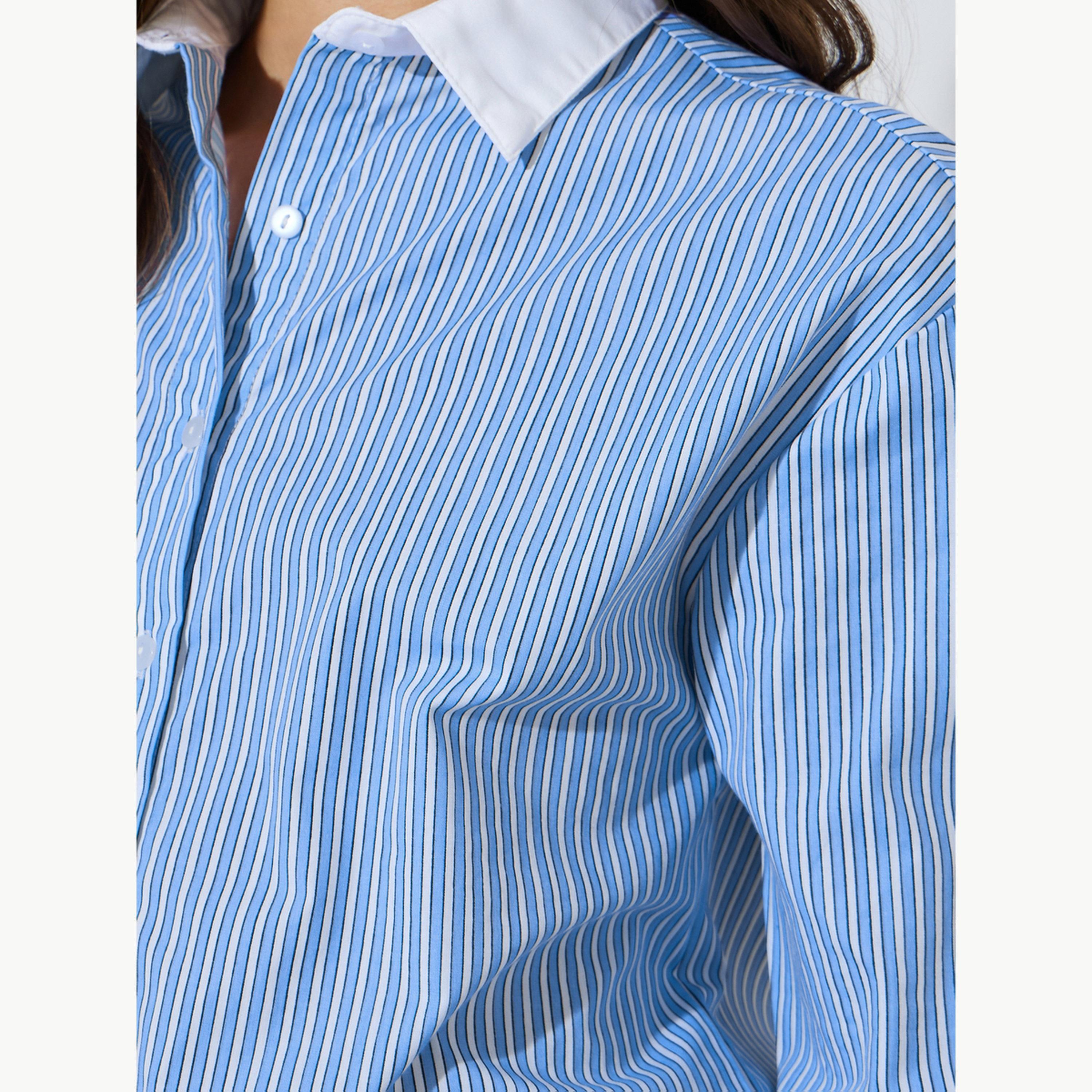 بلوزة قطن واسعة ومخططة-women-clothing-shirtsandblouses-shirts-image-5