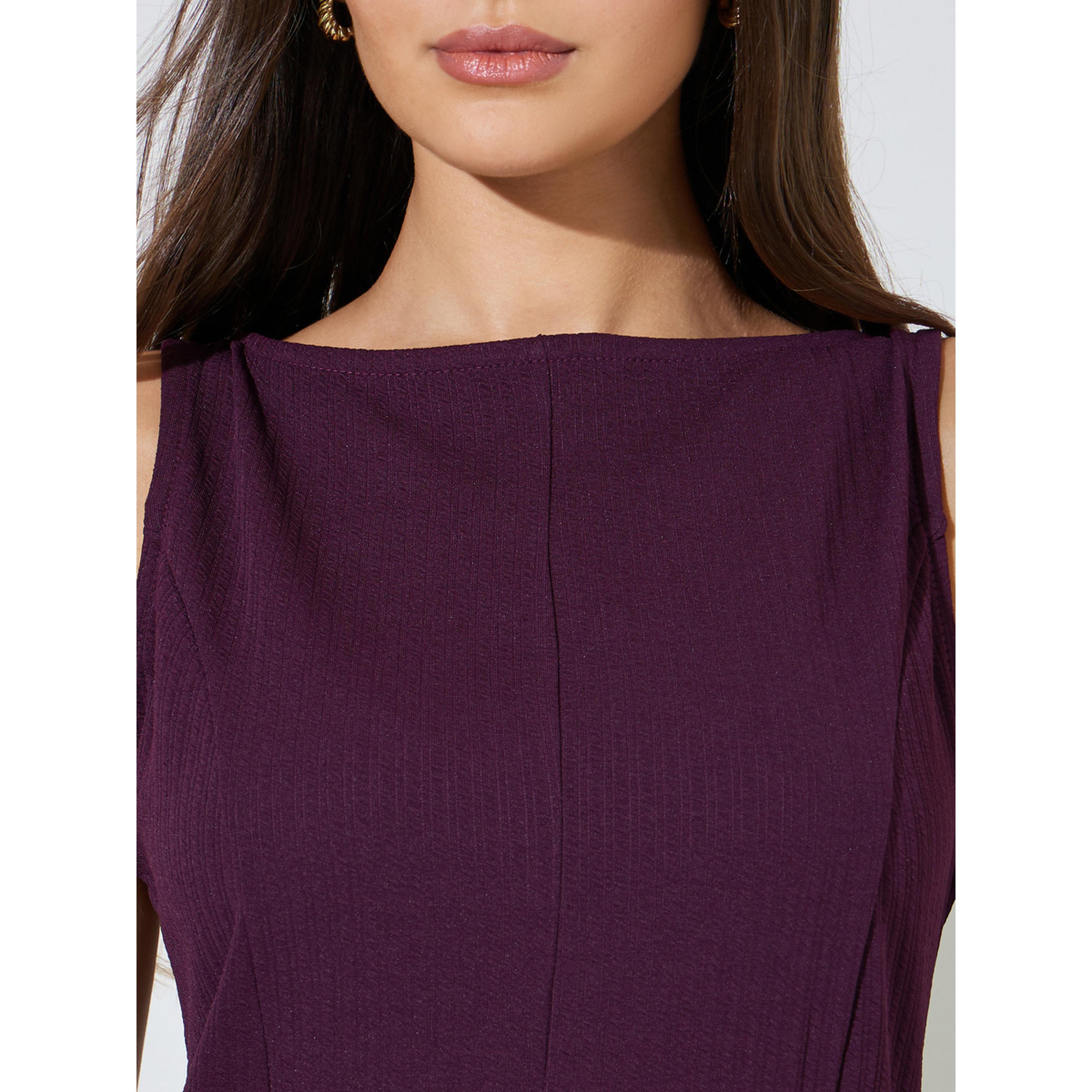Styli Purple Solid Sleeveless Boat Neck A-Line Maxi Dress-women-clothing-dresses-image-5