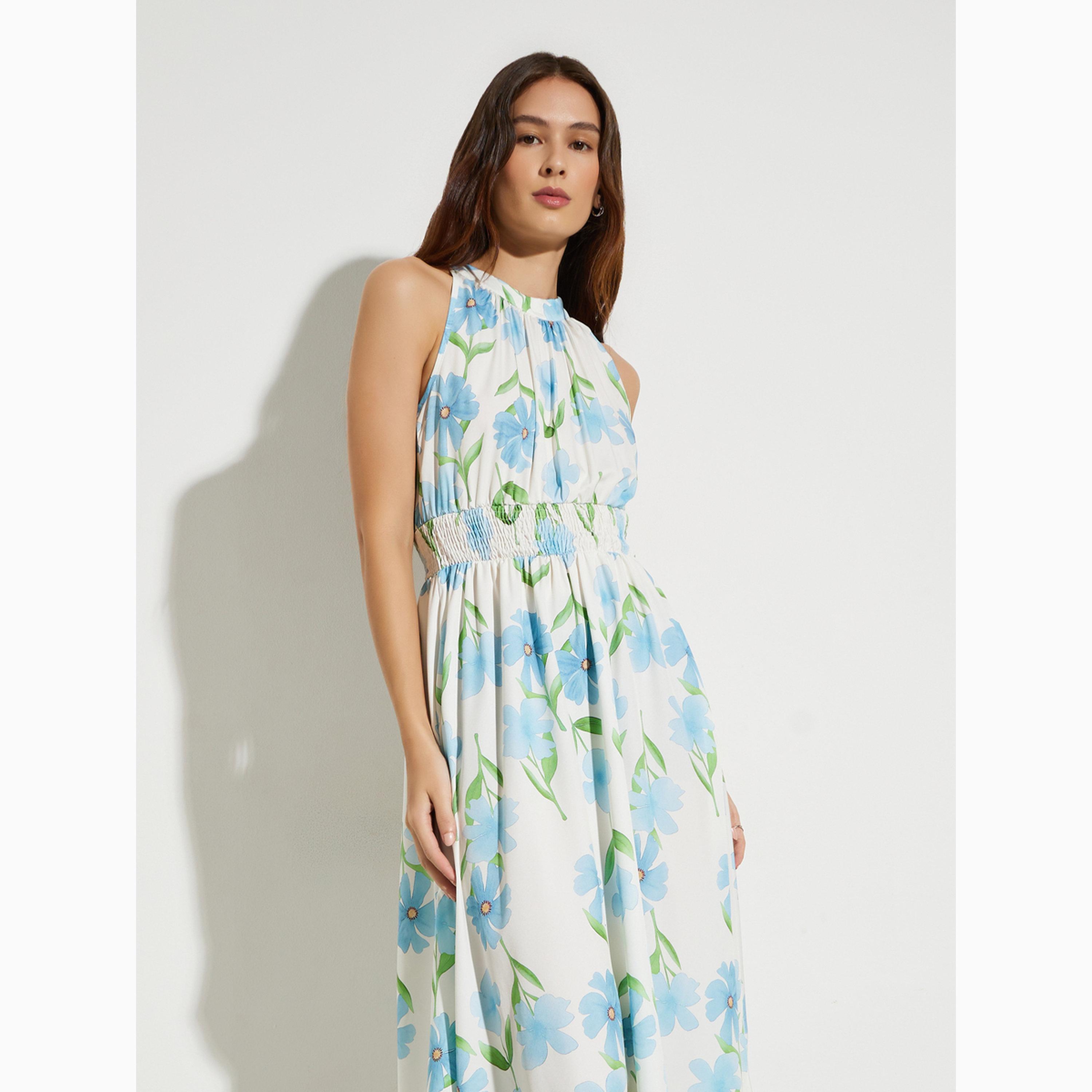 Take Two White Floral Sleeveless A-Line Midi Dress-women-clothing-dresses-image-2