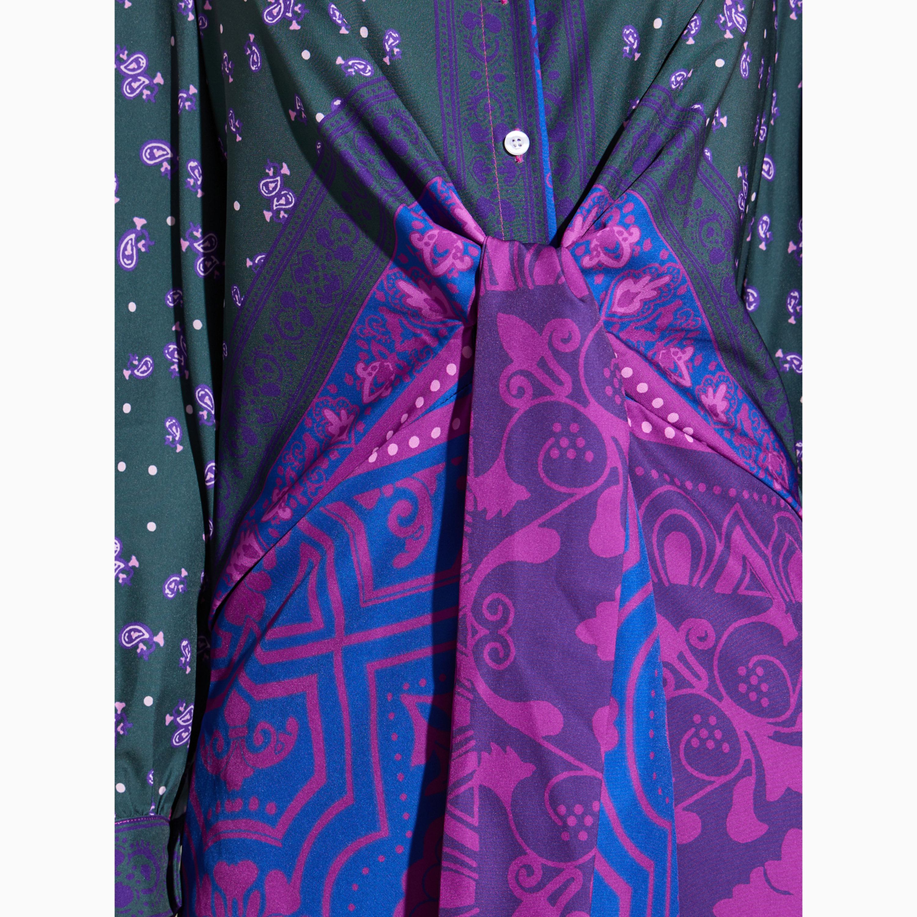 Take Two Purple All Over Print Tie-Waist Midi Dress-women-clothing-dresses-image-5