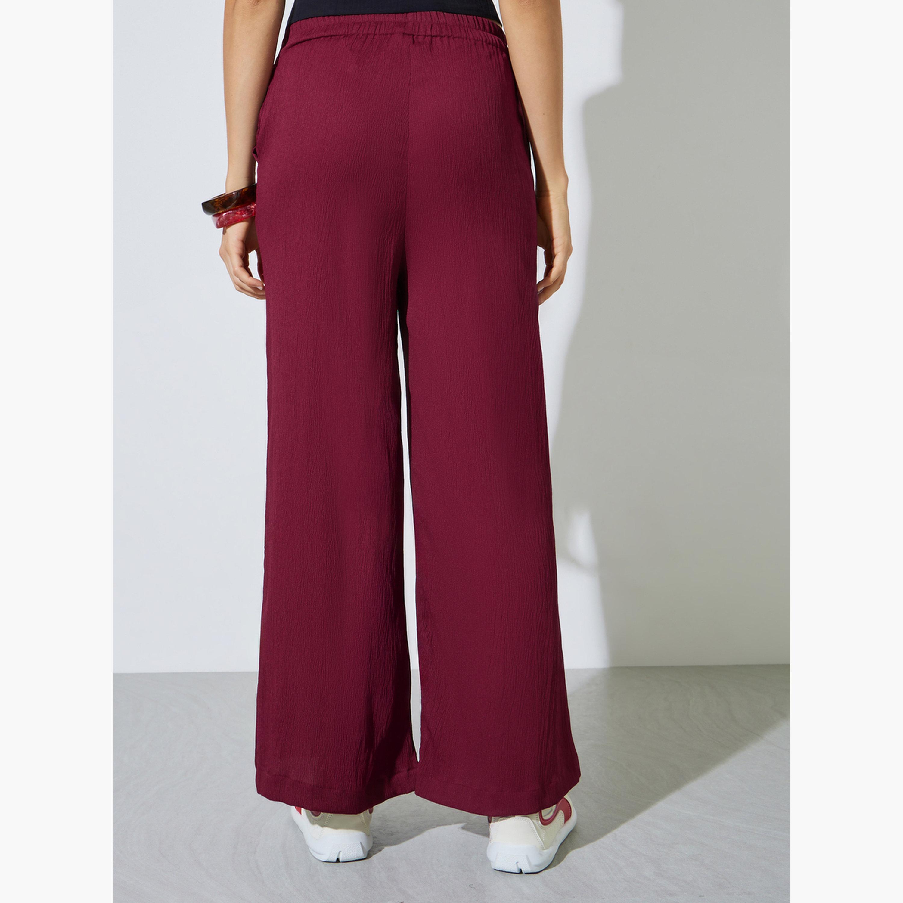 بنطال بأرجل واسعة وخصر مطاطي-women-clothing-bottoms-joggers-image-4