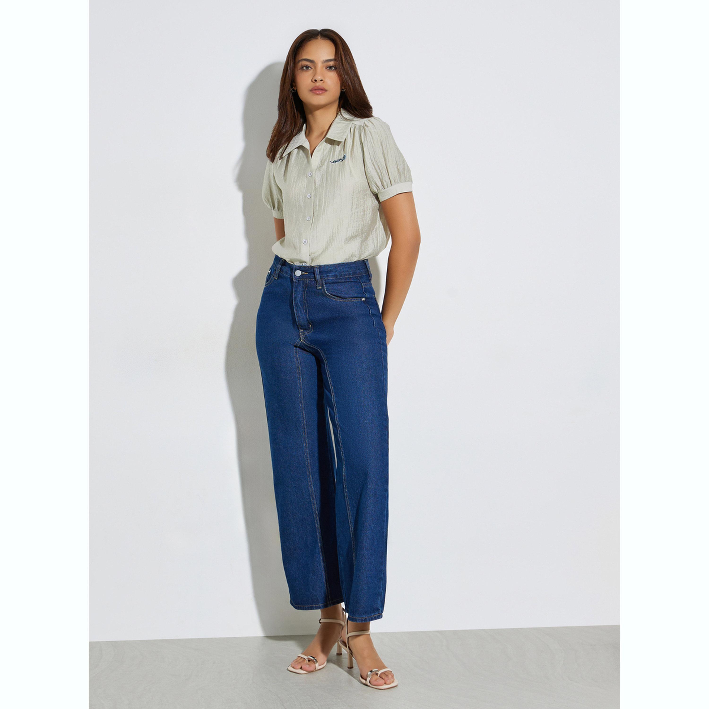 بلوزة بأكمام منفوخة وتفاصيل بارزة الملمس-women-clothing-shirtsandblouses-shirts-image-2