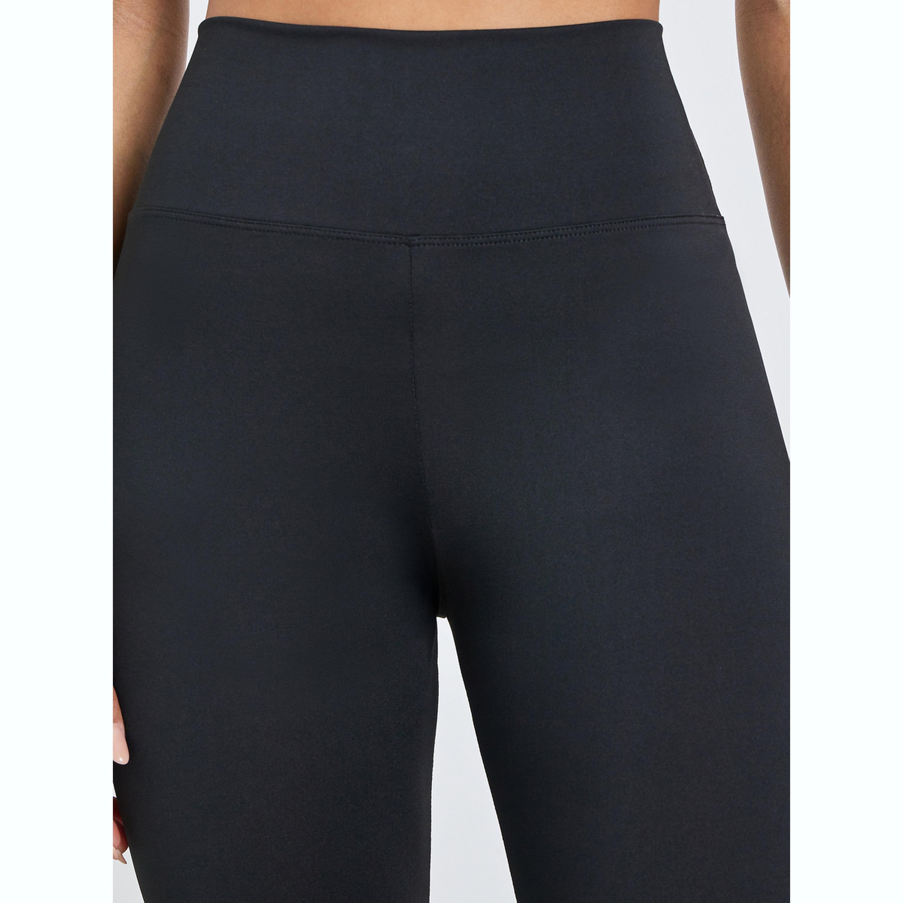 Styli Black Solid Wide Waistband Leggings-women-clothing-bottoms-leggings-image-3