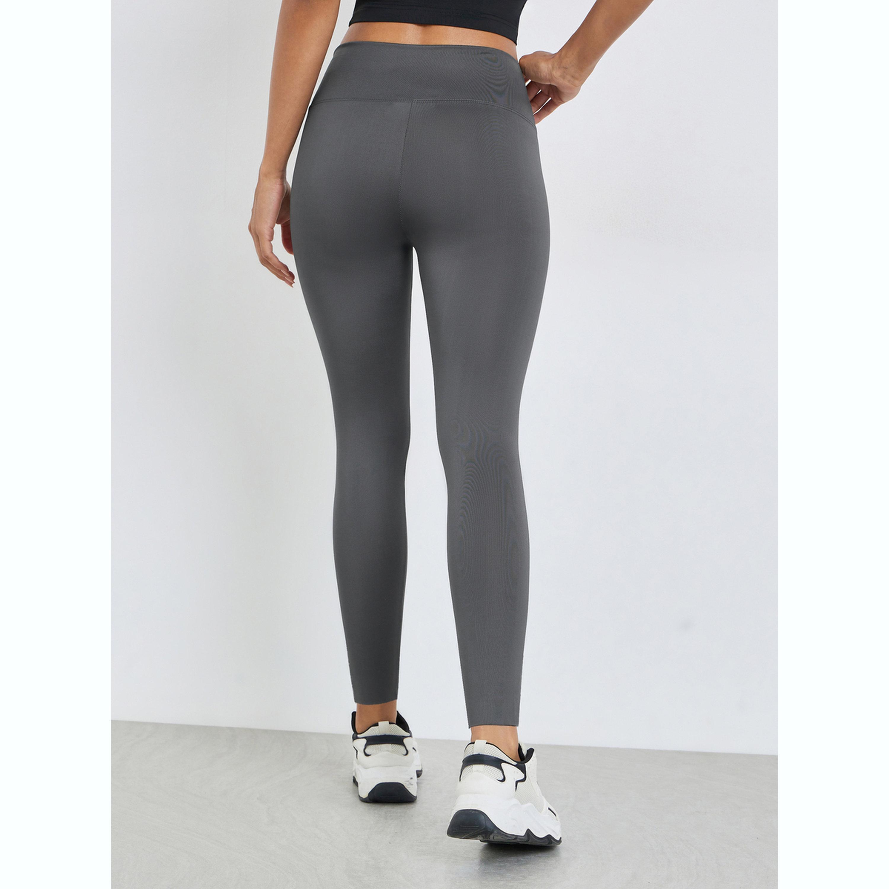 بنطال ضيق رياضي رمادي بلون سادة-women-clothing-bottoms-leggings-image-4