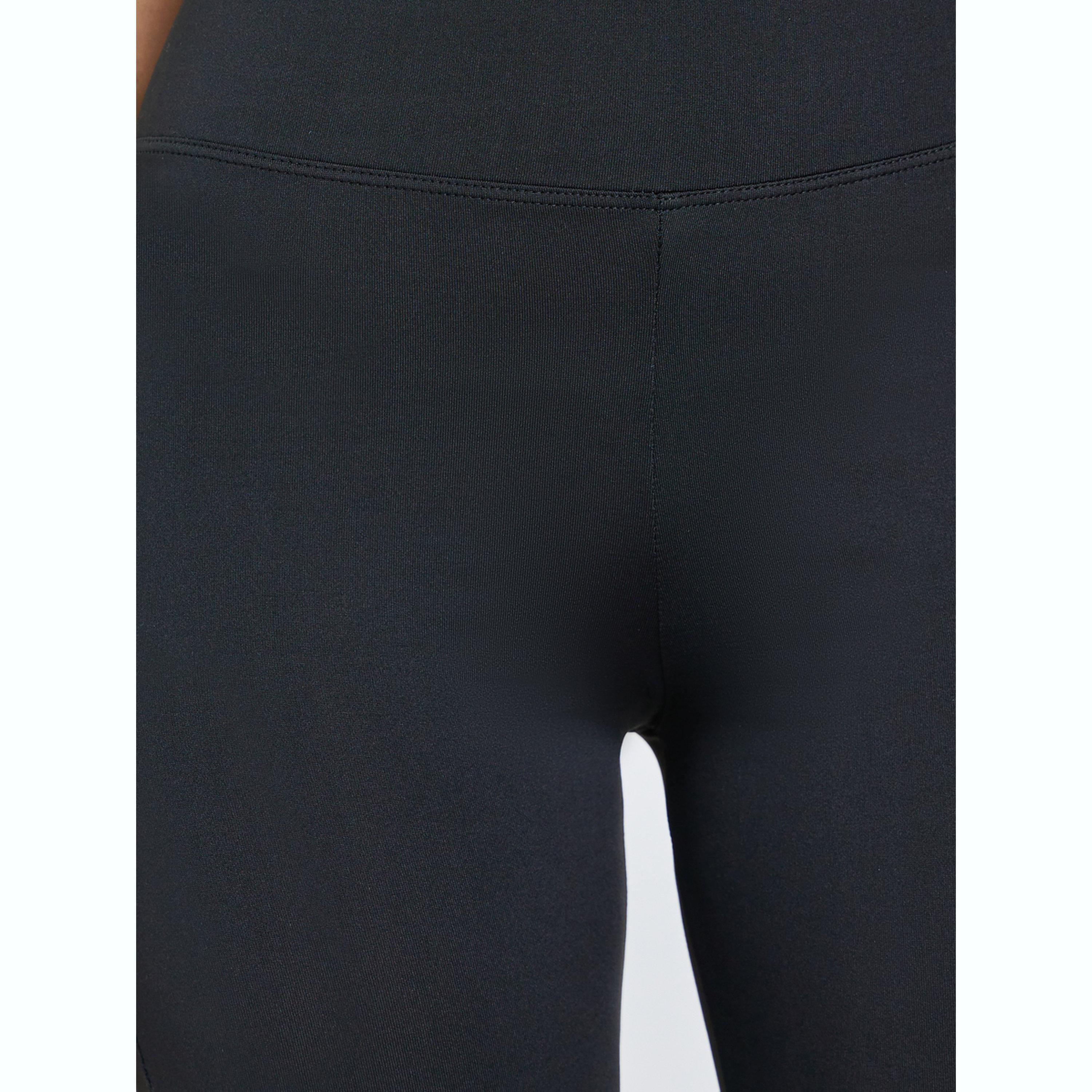 Styli Black Solid Flared Yoga Leggings-women-clothing-bottoms-leggings-image-3