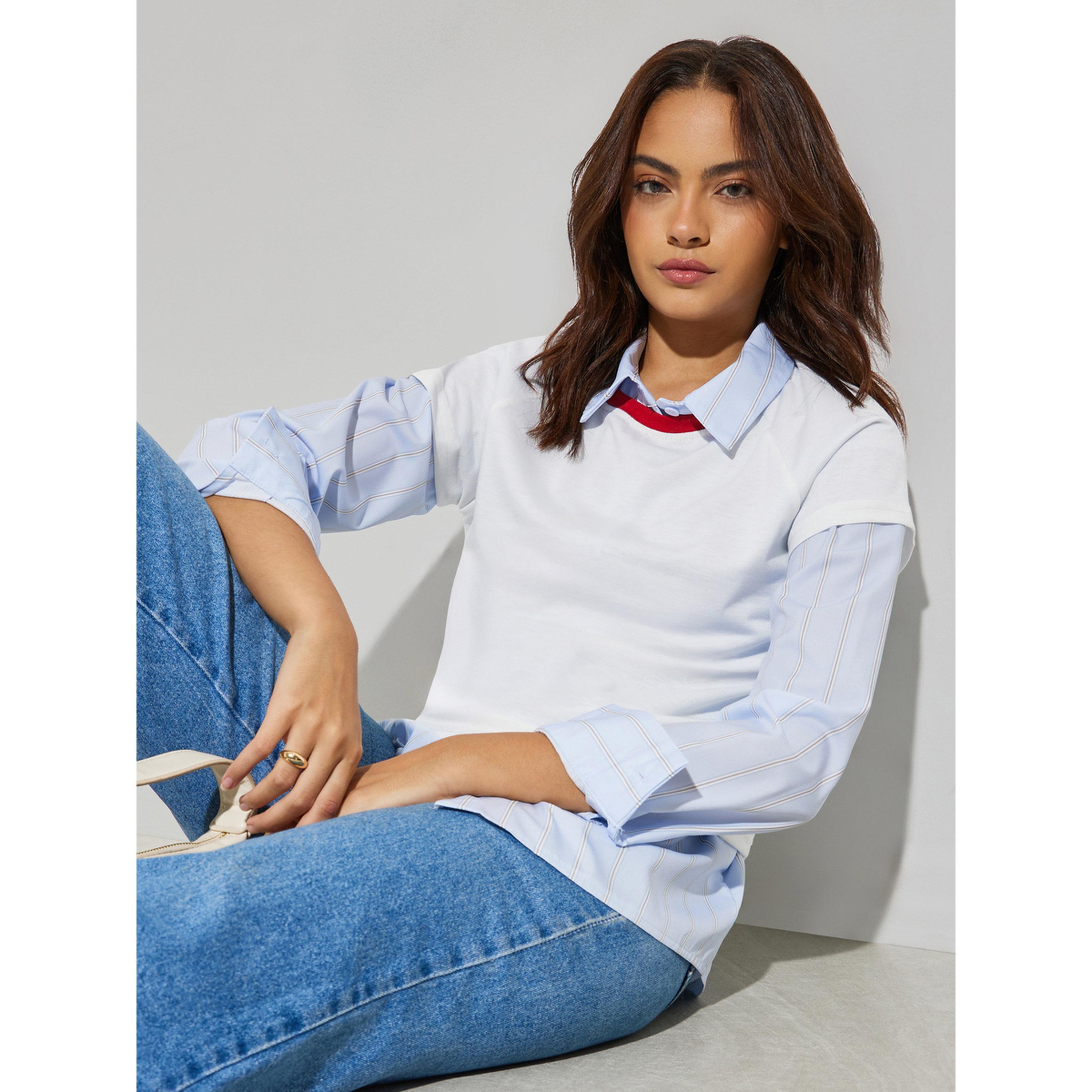 تيشيرت سادة بياقة دائرية-women-clothing-tshirts-image-3