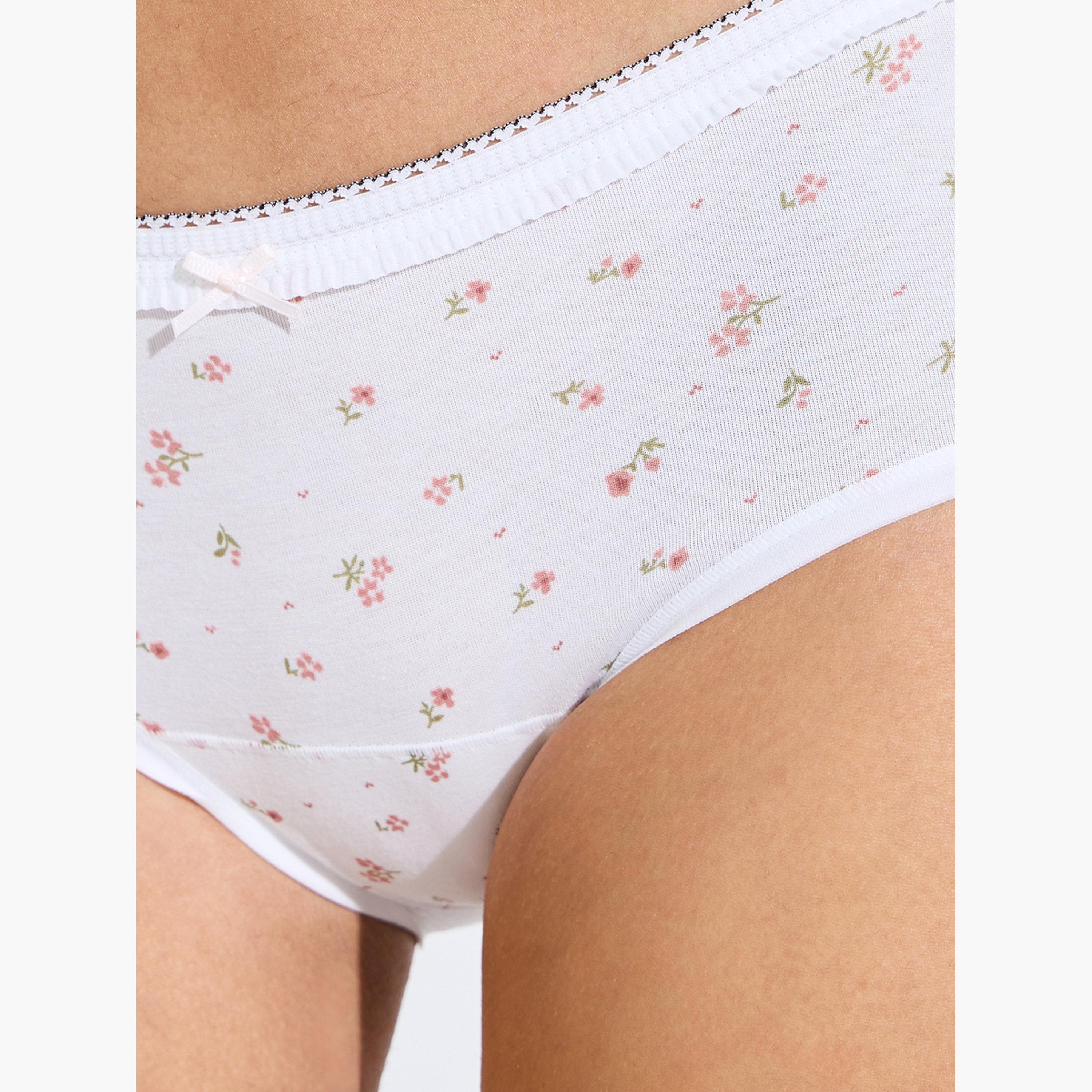 طقم من 3 سراويل داخلية كاملة مطبعة ومتنوعة-women-clothing-lingerie-panties-image-4