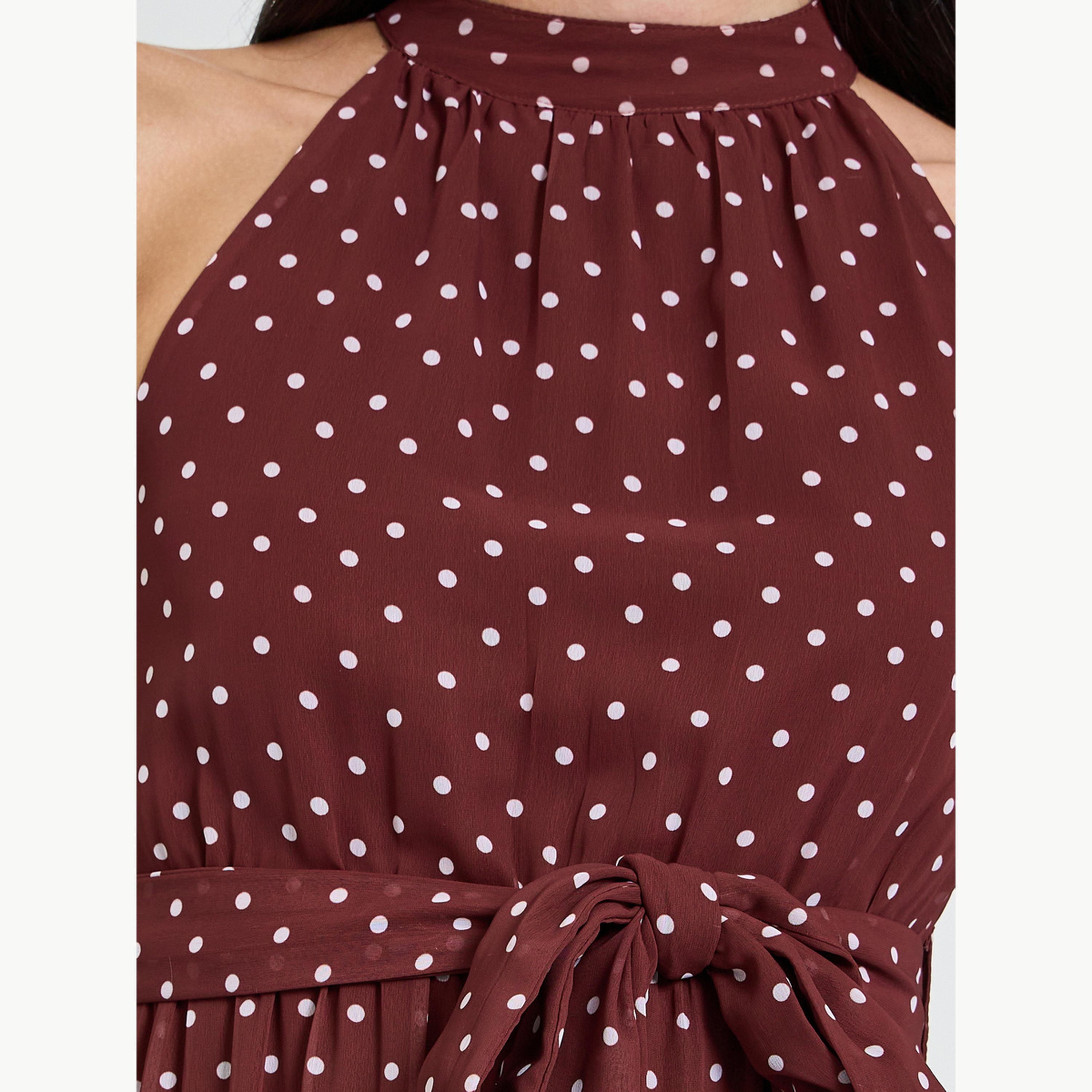 فستان طويل متعدد الطبقات بنمط منقط-women-clothing-dresses-image-4