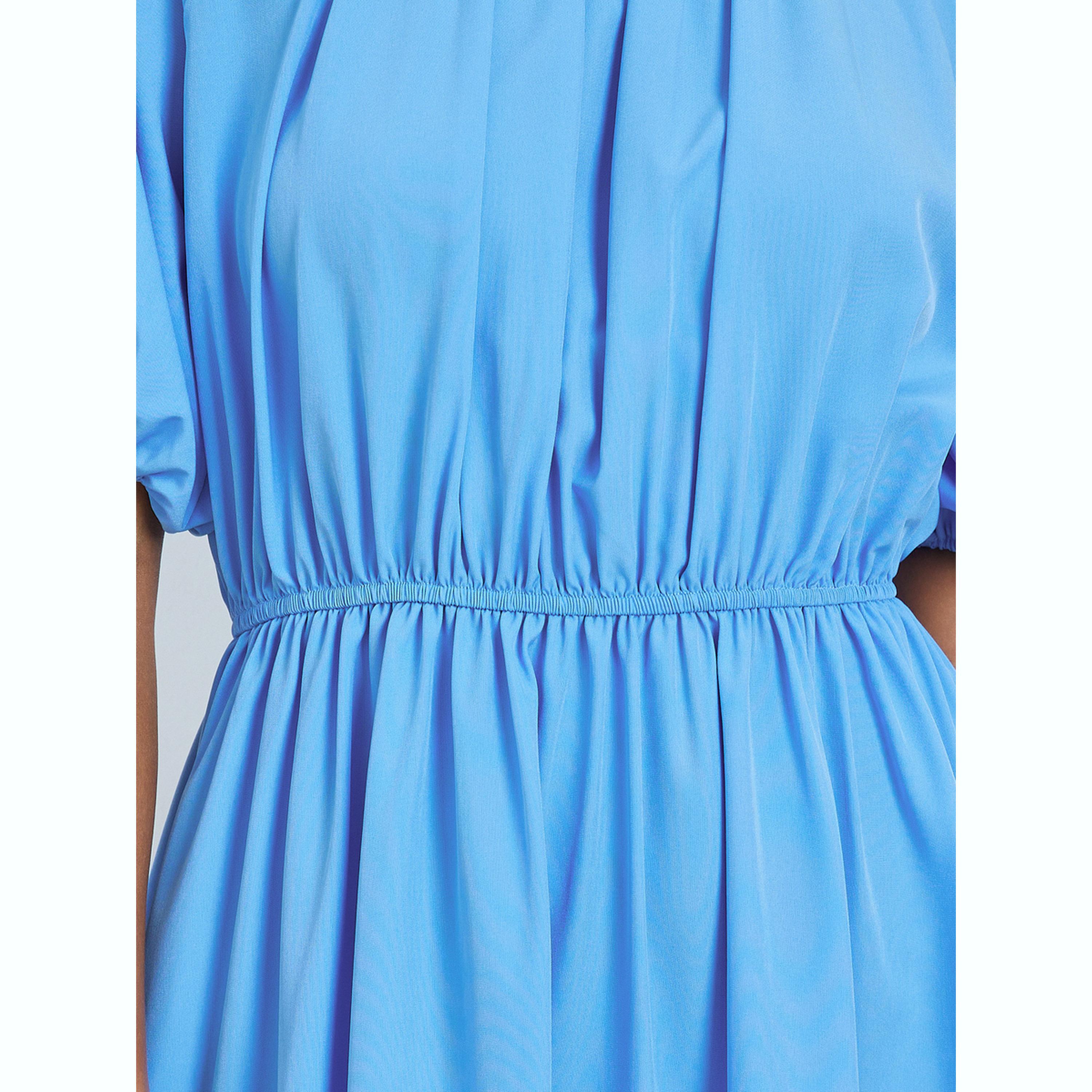 فستان ميدي سادة بأكمام قصيرة-women-clothing-dresses-image-5