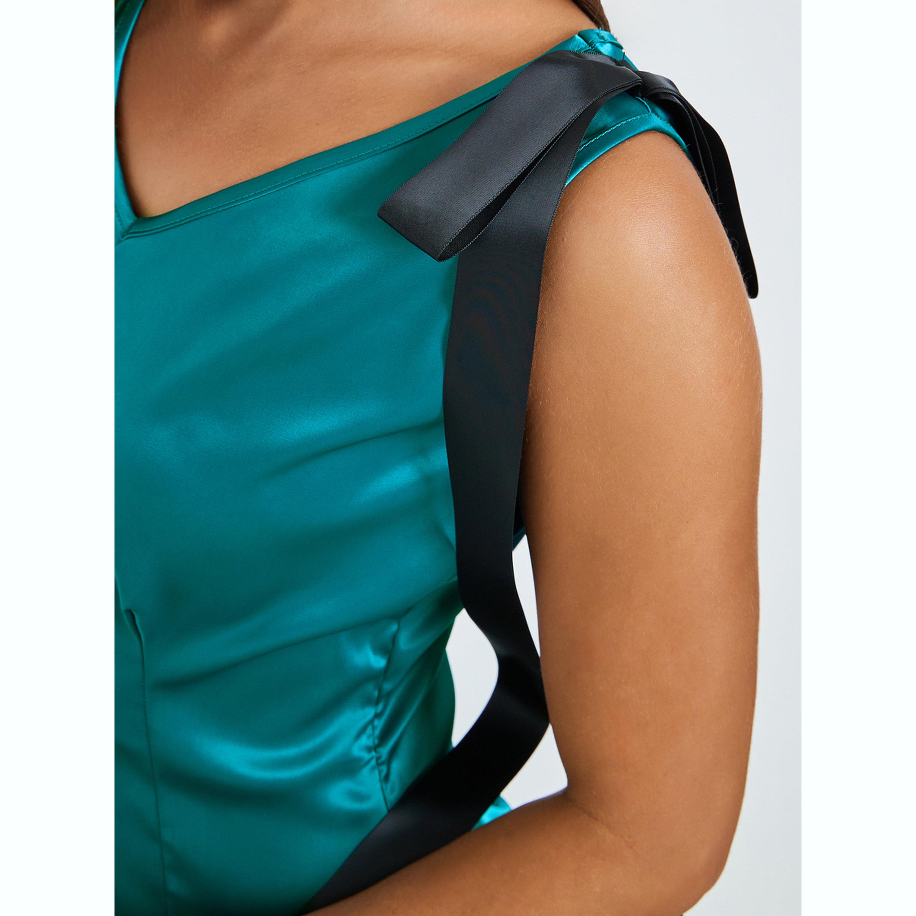 فستان ميدي بحافة واسعة أخضر-women-clothing-dresses-image-5