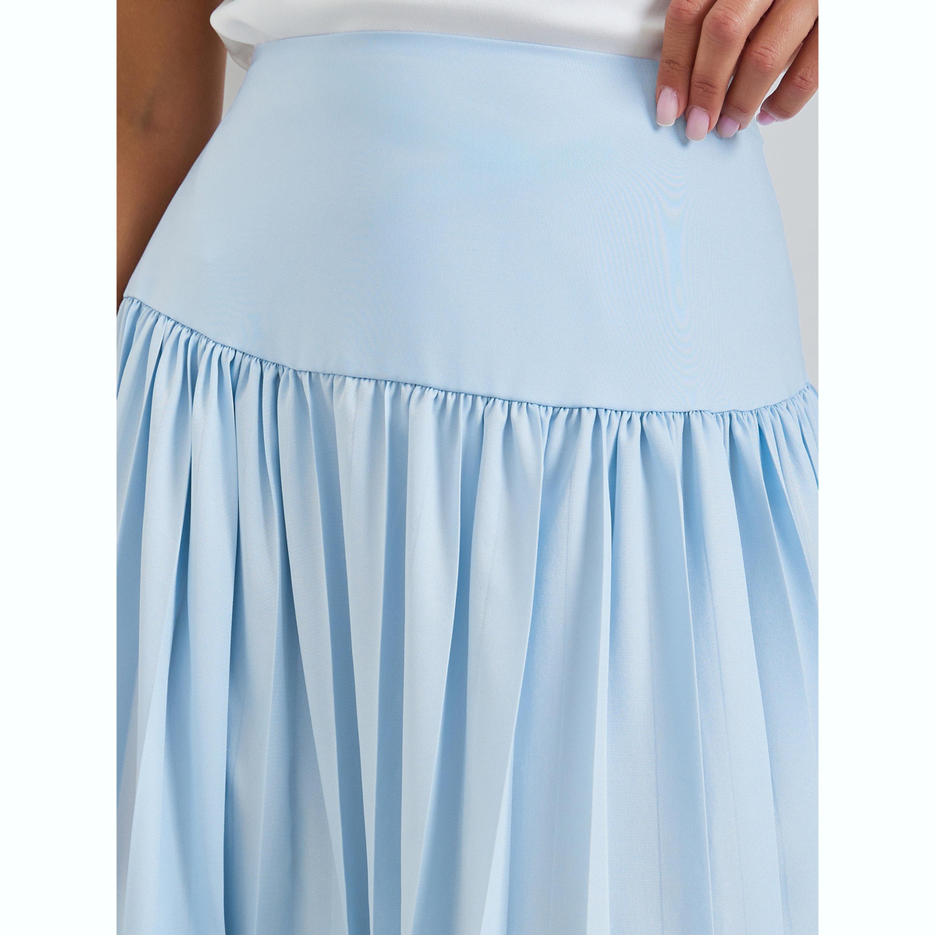 Styli Blue Wide Waistband Pleated Maxi Skirt-women-clothing-bottoms-skirts-image-3
