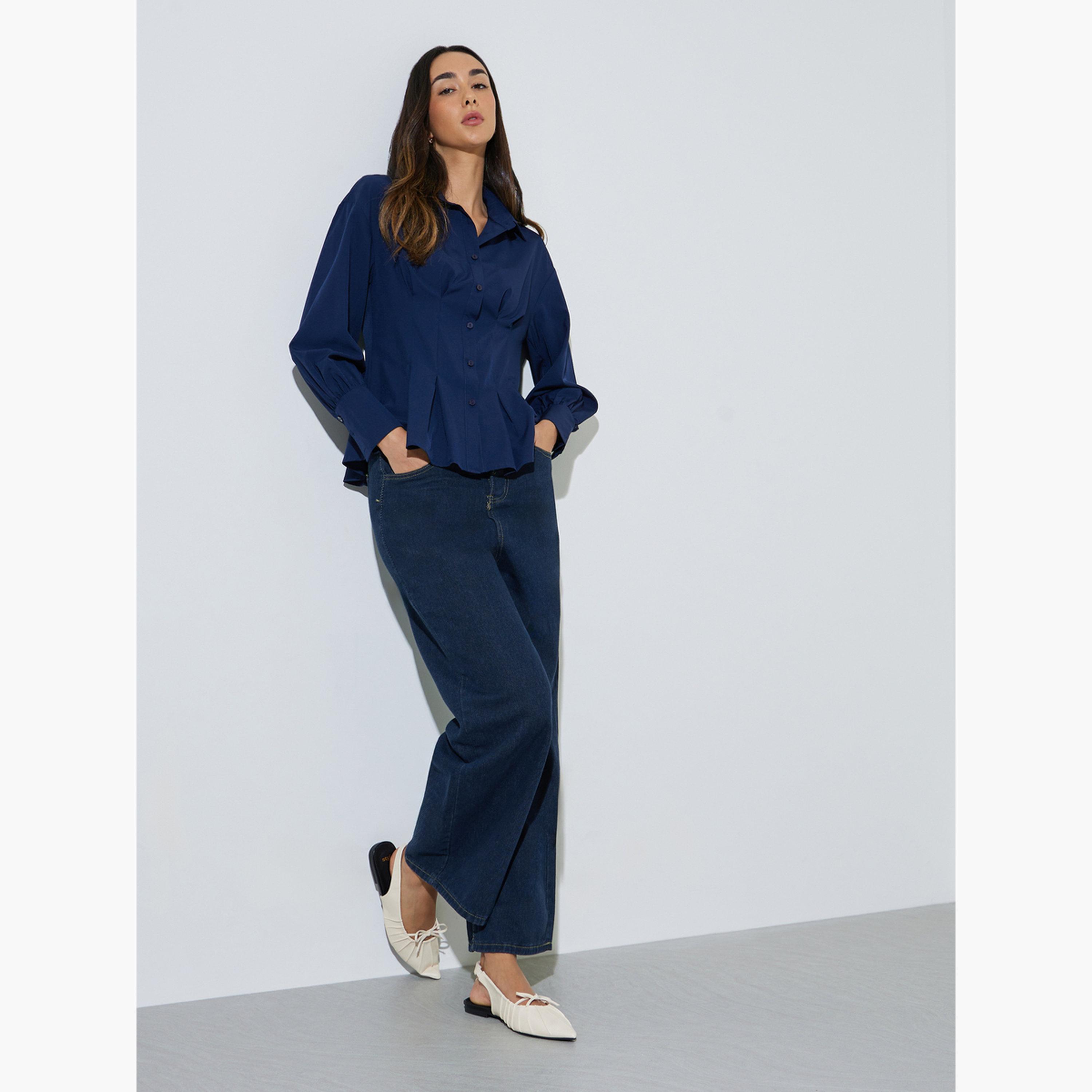 بلوزة بيبلوم ضيقة بأزرار-women-clothing-shirtsandblouses-shirts-image-2