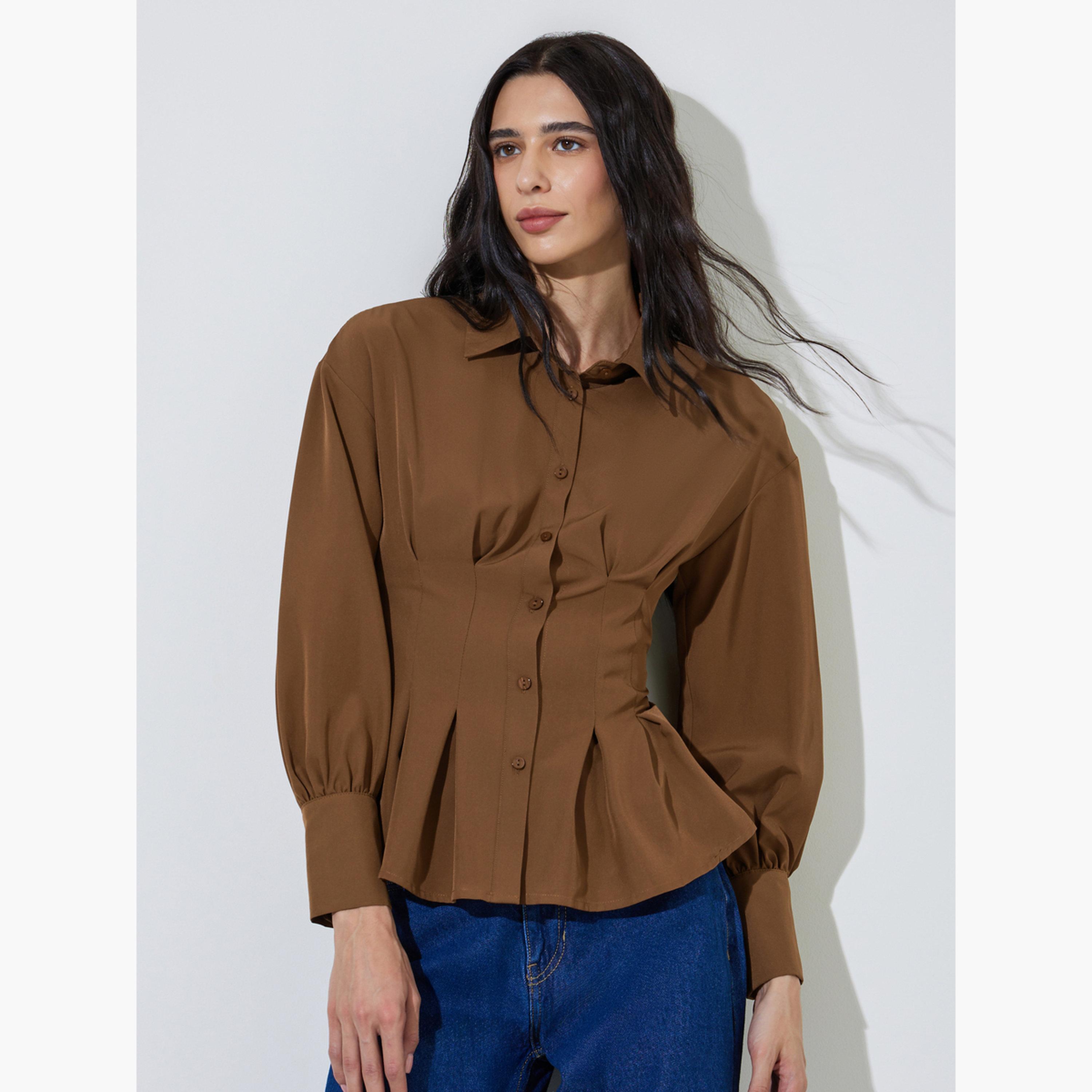 بلوزة بيبلوم ضيقة بأزرار-women-clothing-shirtsandblouses-shirts-image-1
