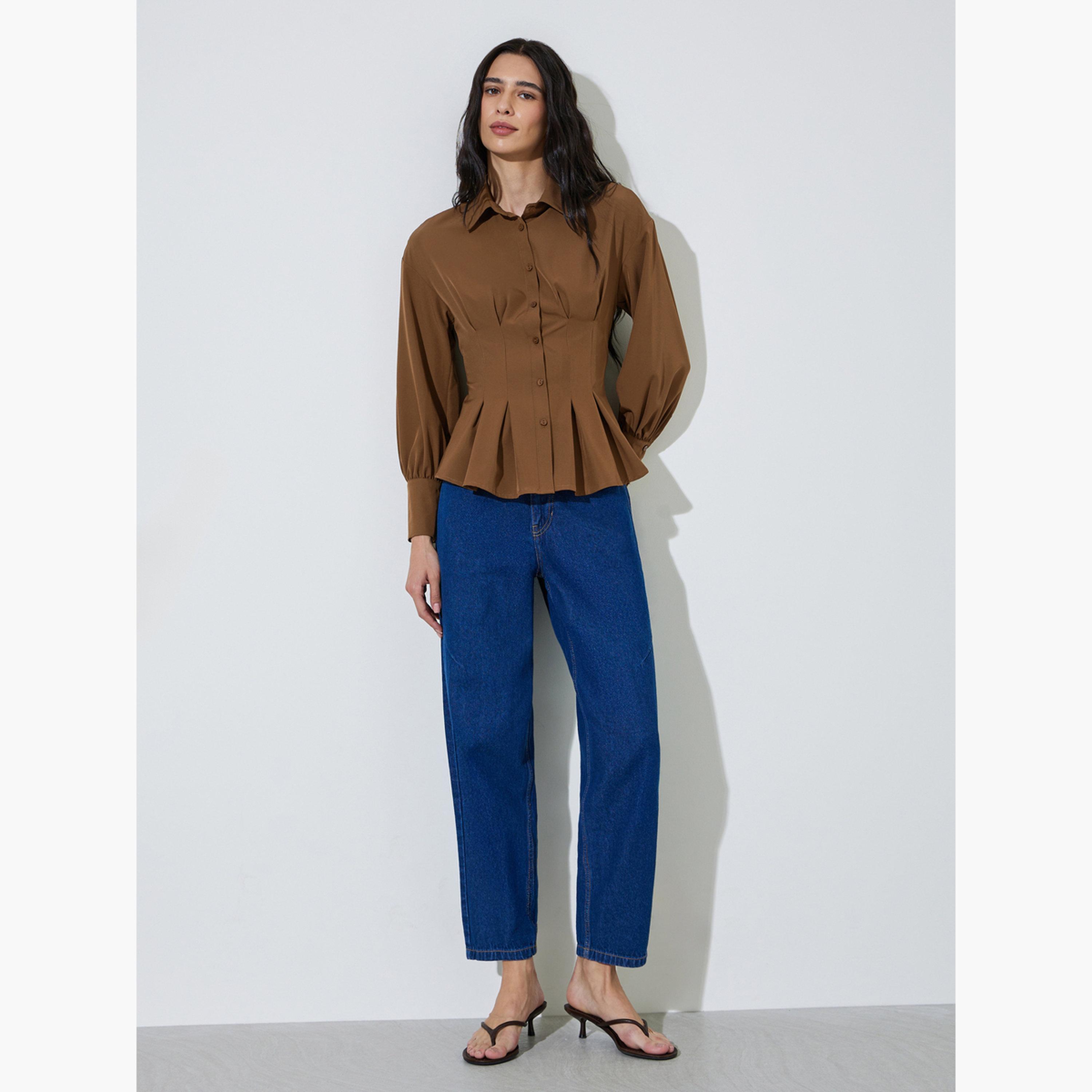 بلوزة بيبلوم ضيقة بأزرار-women-clothing-shirtsandblouses-shirts-image-2