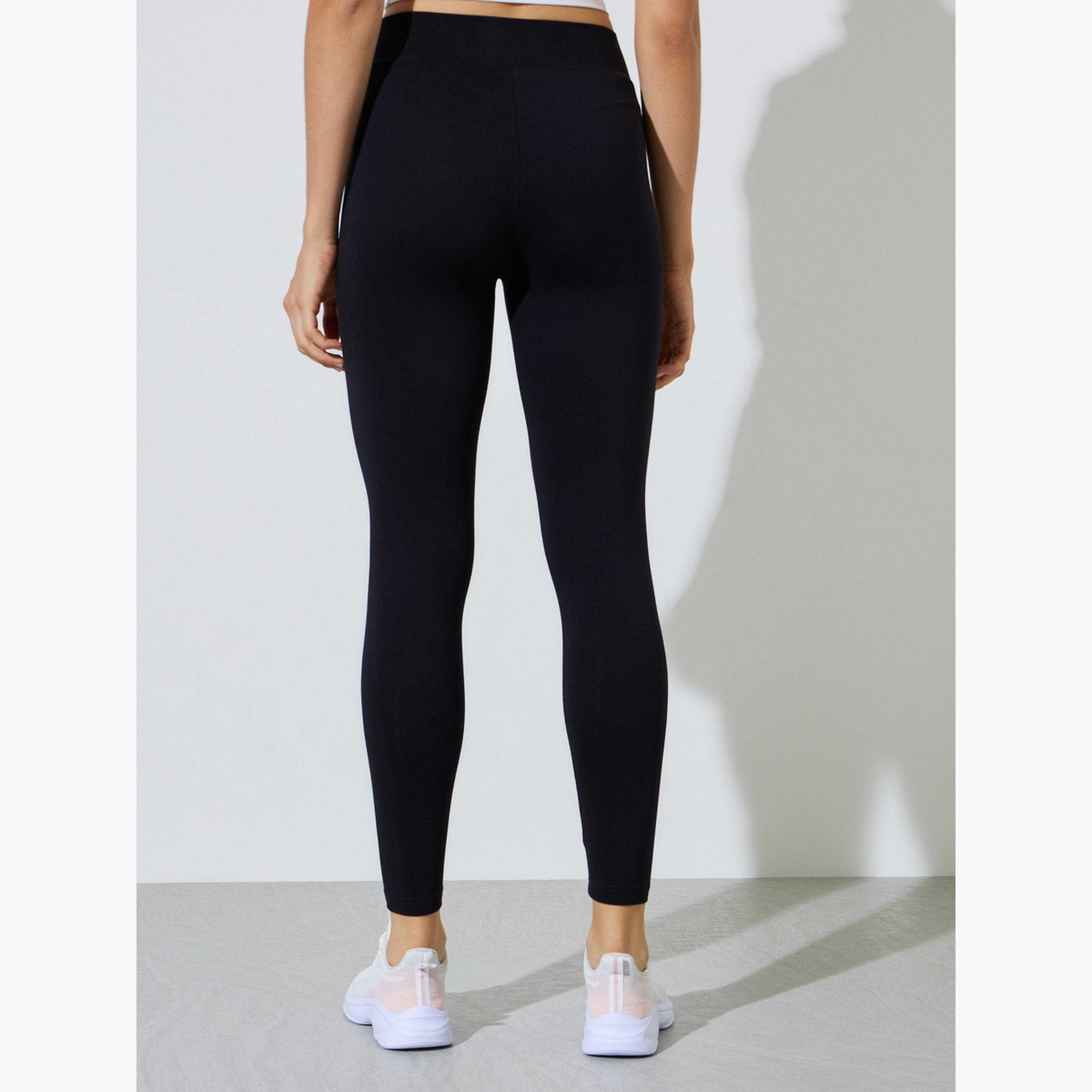 طقم من 2 ليقنز بقصة ضيقة بلون سادة لون أسود ورمادي داكن-women-clothing-bottoms-leggings-image-5