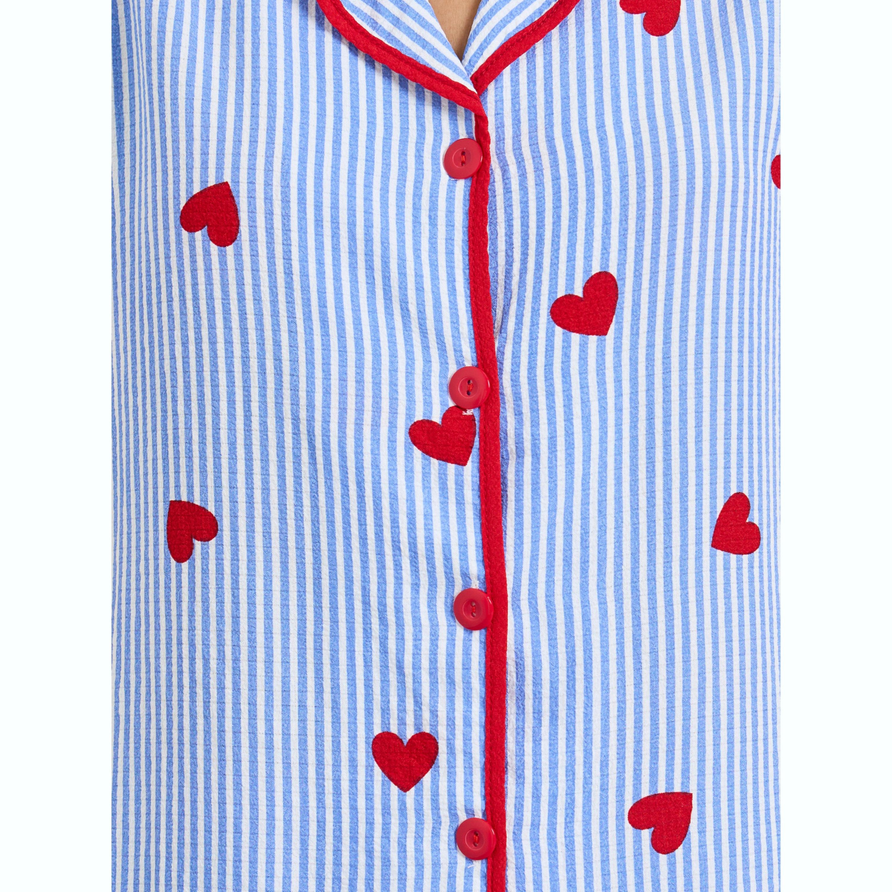 Take Two Blue Heart Striped Print Shirt and Pyjama Set-women-clothing-nightwear-pyjamas-longsets-image-5