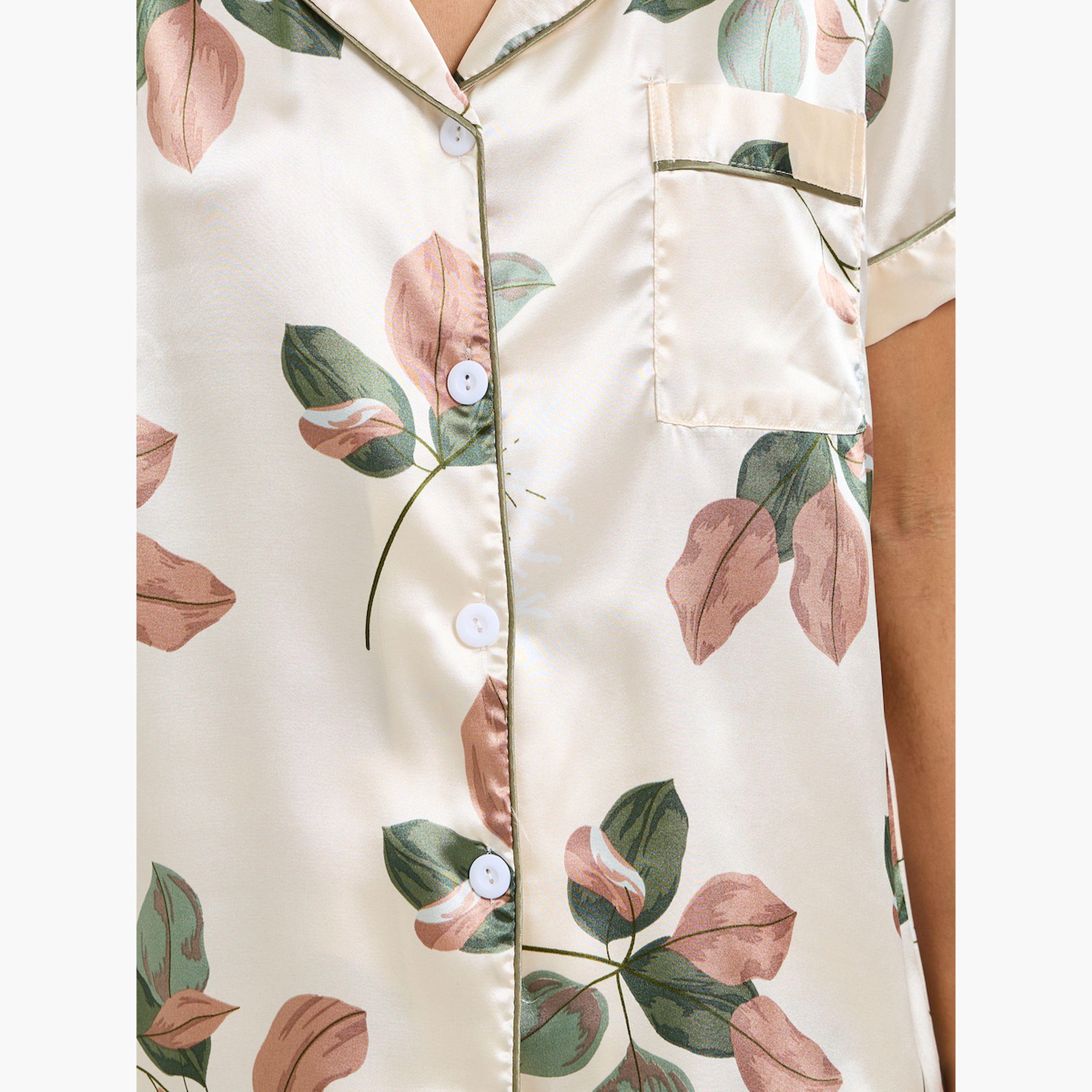 طقم بيجاما من بنطال وقميص بطبعة زهور-women-clothing-nightwear-pyjamas-longsets-image-5