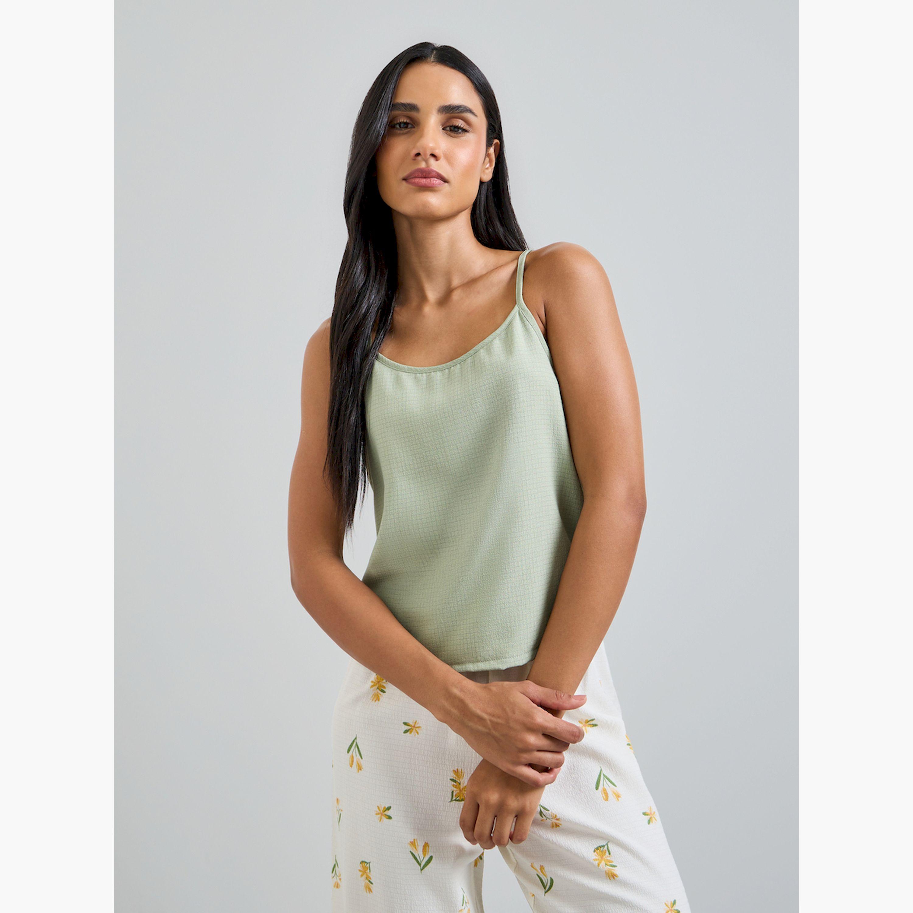 Take Two Solid Cami and Floral Print Pyjama Set-women-clothing-nightwear-pyjamas-longsets-image-2