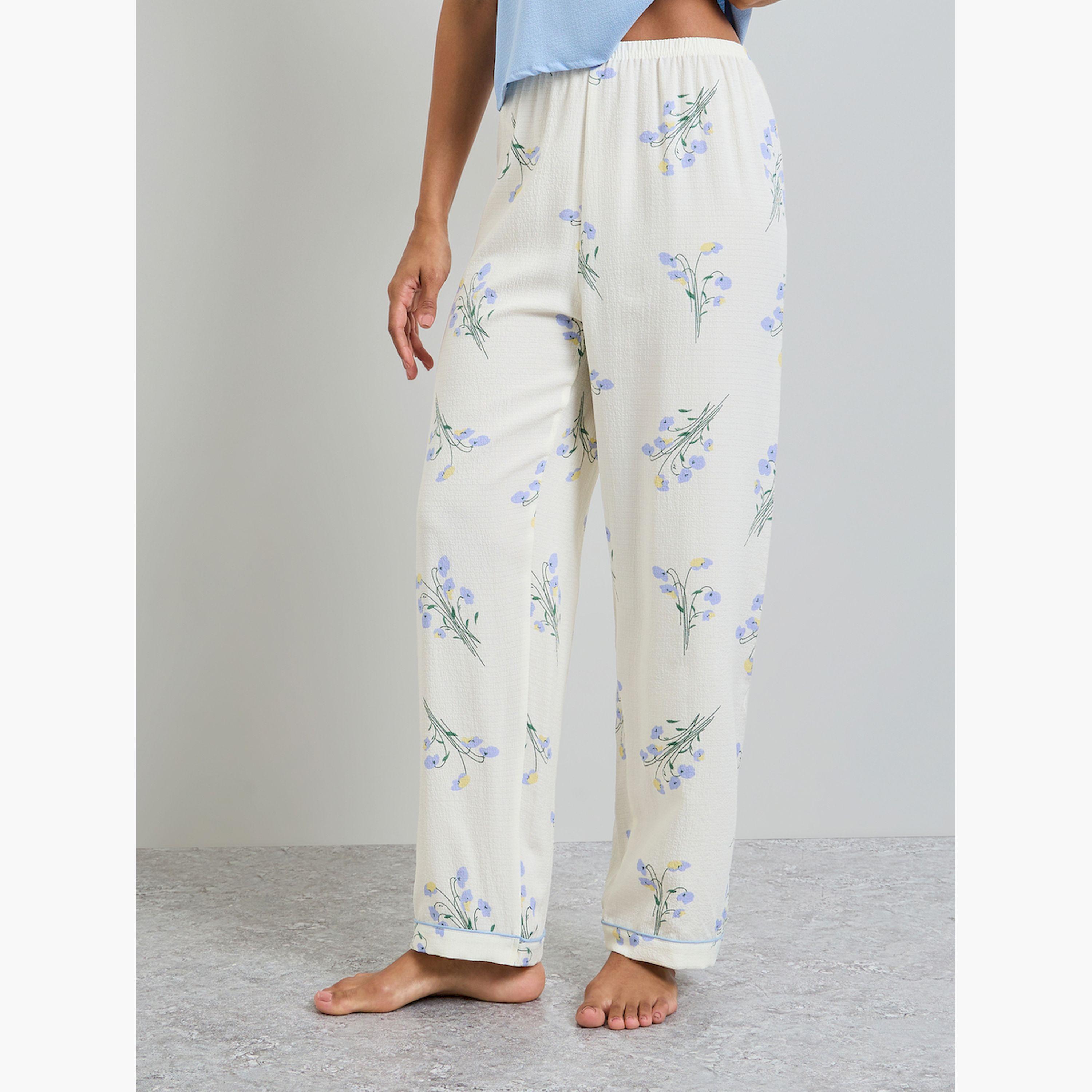 Take Two Solid Cami and Floral Print Pyjama Set-women-clothing-nightwear-pyjamas-longsets-image-4