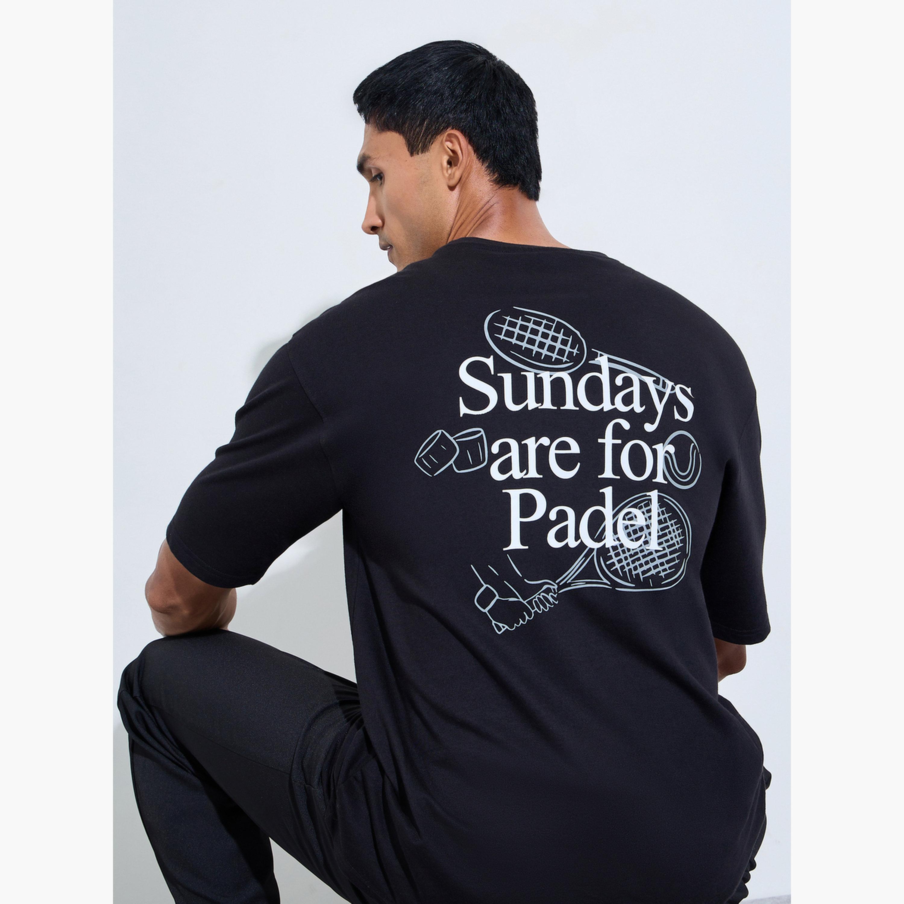 تيشيرت تيري واسع بطبعة جرافيك خلفية للرجال-men-clothing-tshirtsandpolos-tshirts-image-3
