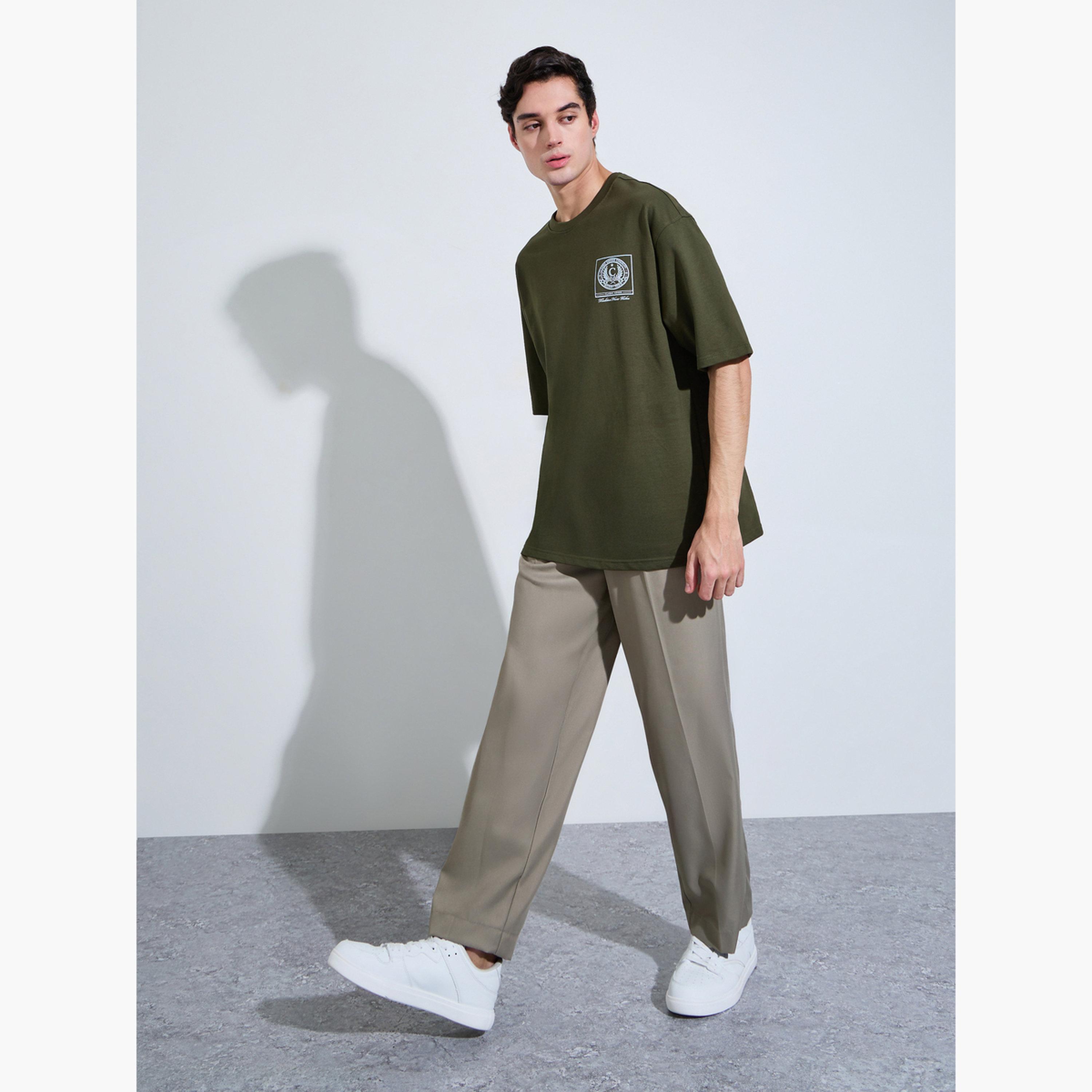 Styli Men Olive Graphic Print Oversized T-Shirt-men-clothing-tshirtsandpolos-tshirts-image-2