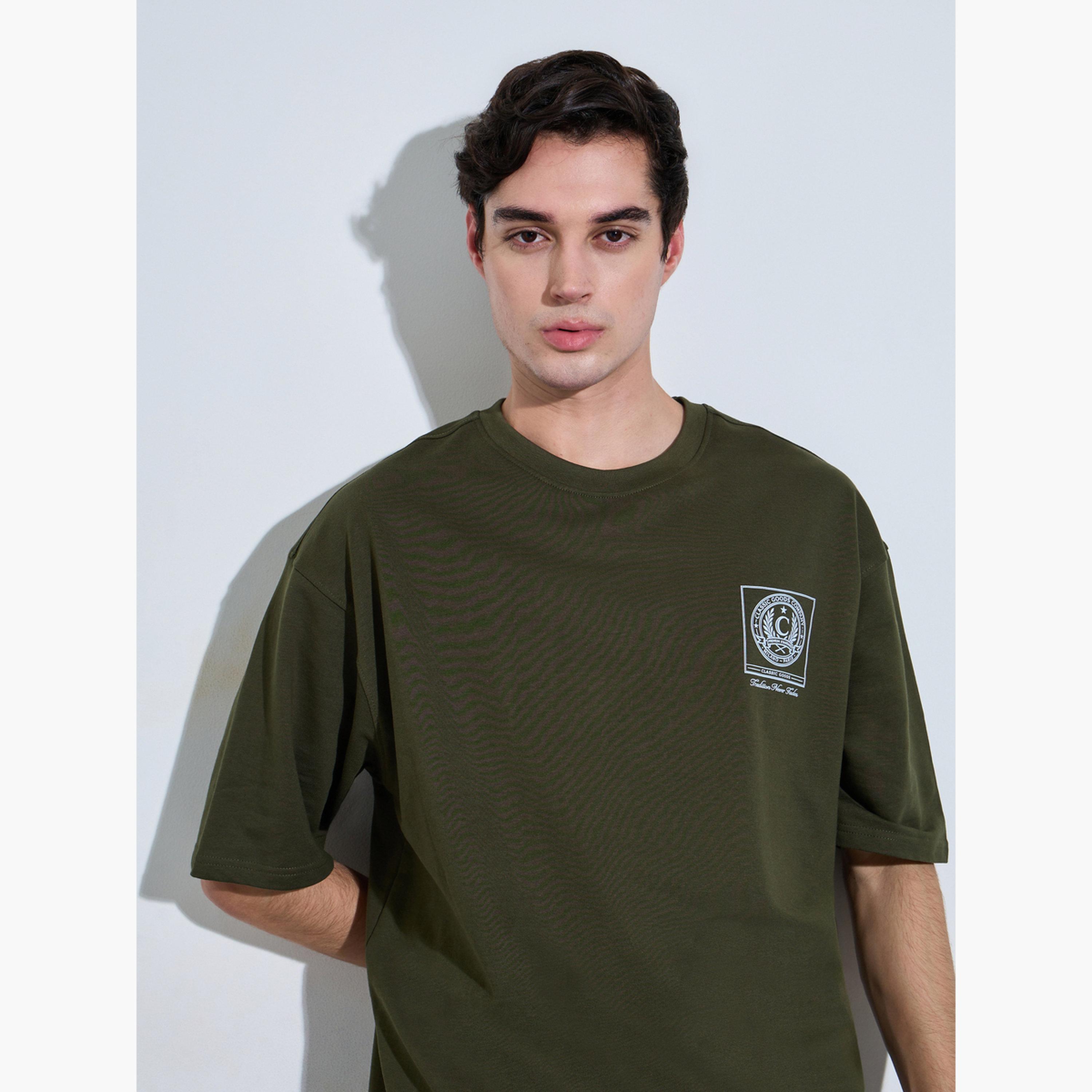 Styli Men Olive Graphic Print Oversized T-Shirt-men-clothing-tshirtsandpolos-tshirts-image-3