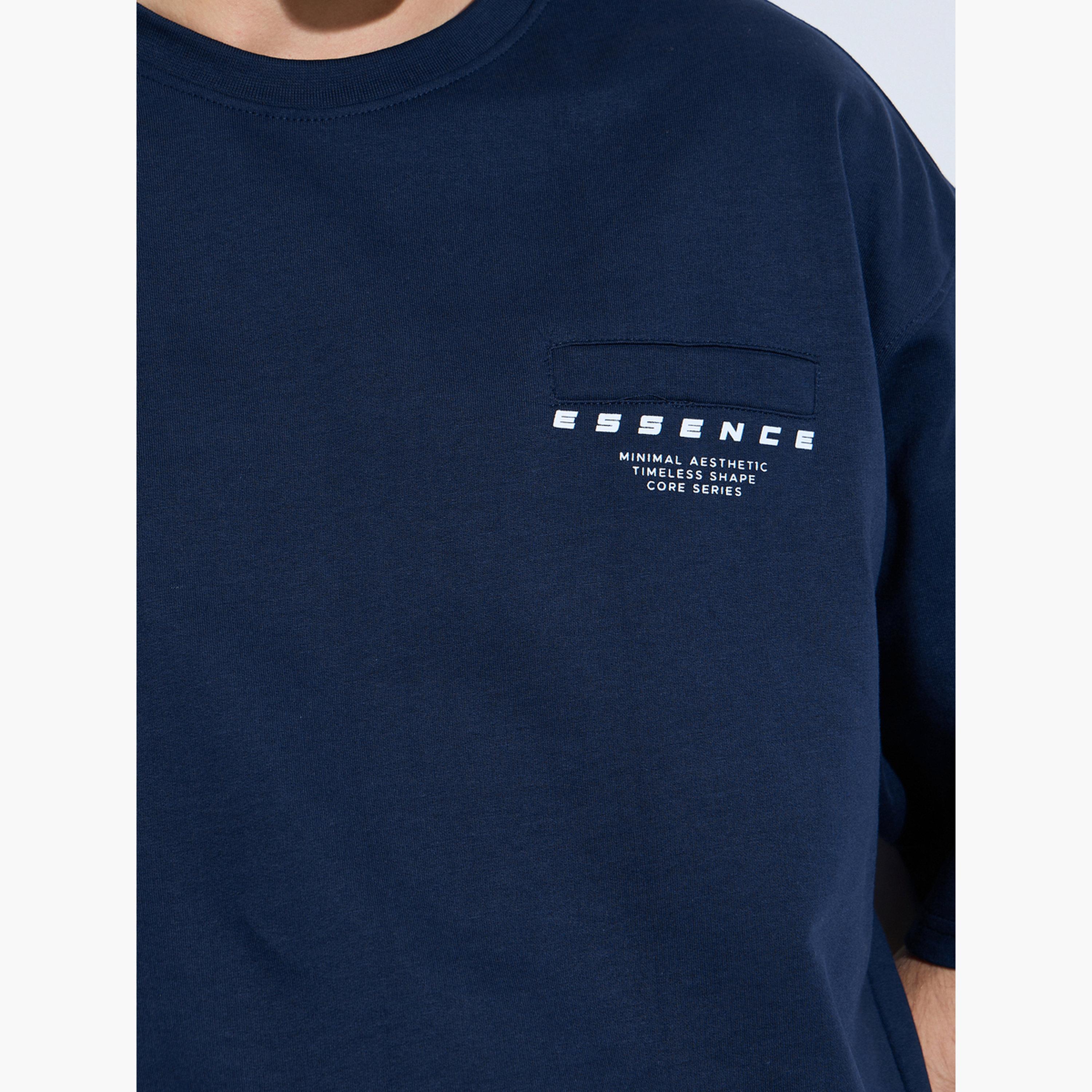 Styli Navy Blue Graphic Print Oversized T-Shirt-men-clothing-tshirtsandpolos-tshirts-image-5
