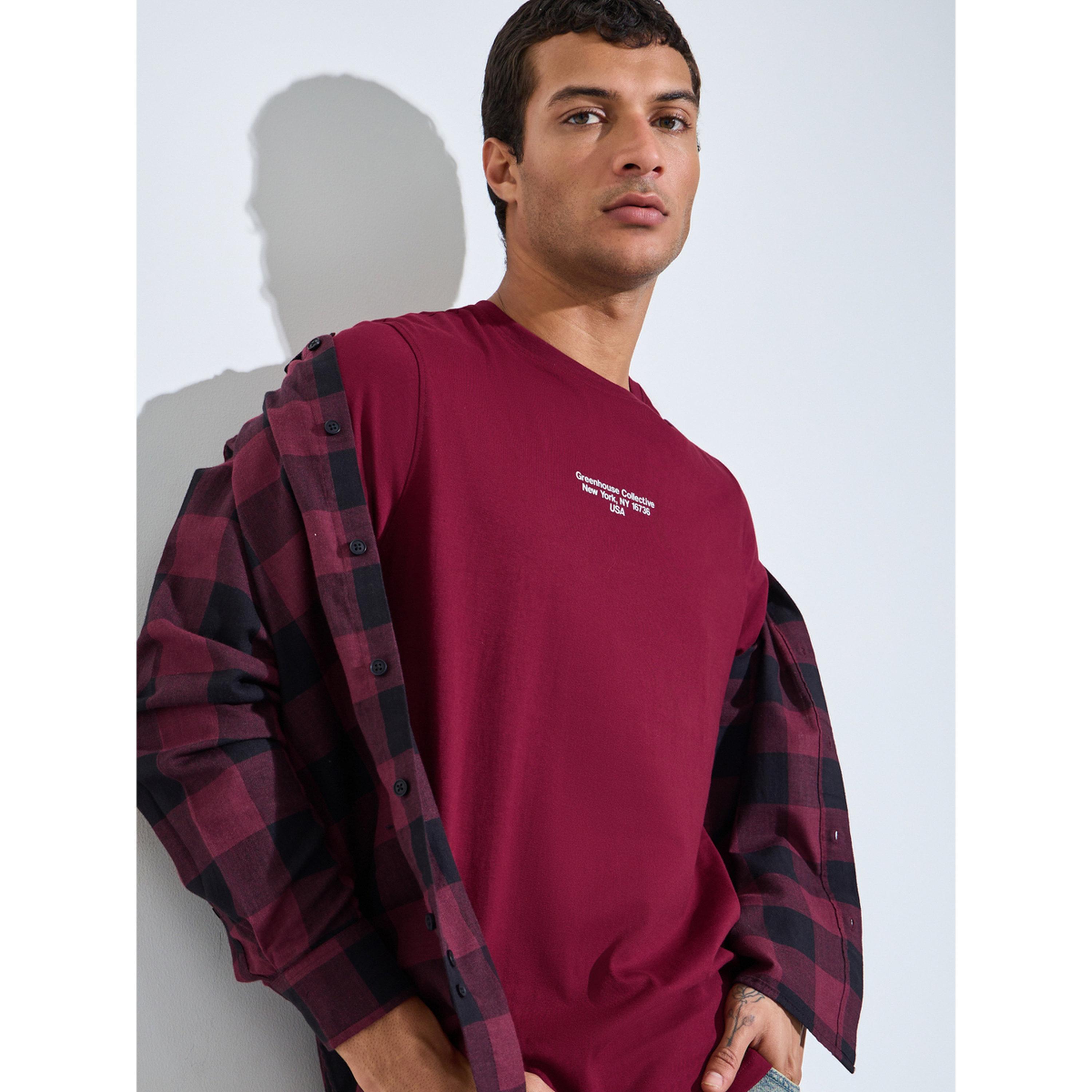 Styli Men Red Text Print Regular Fit Jersey T-Shirt-men-clothing-tshirtsandpolos-tshirts-image-5