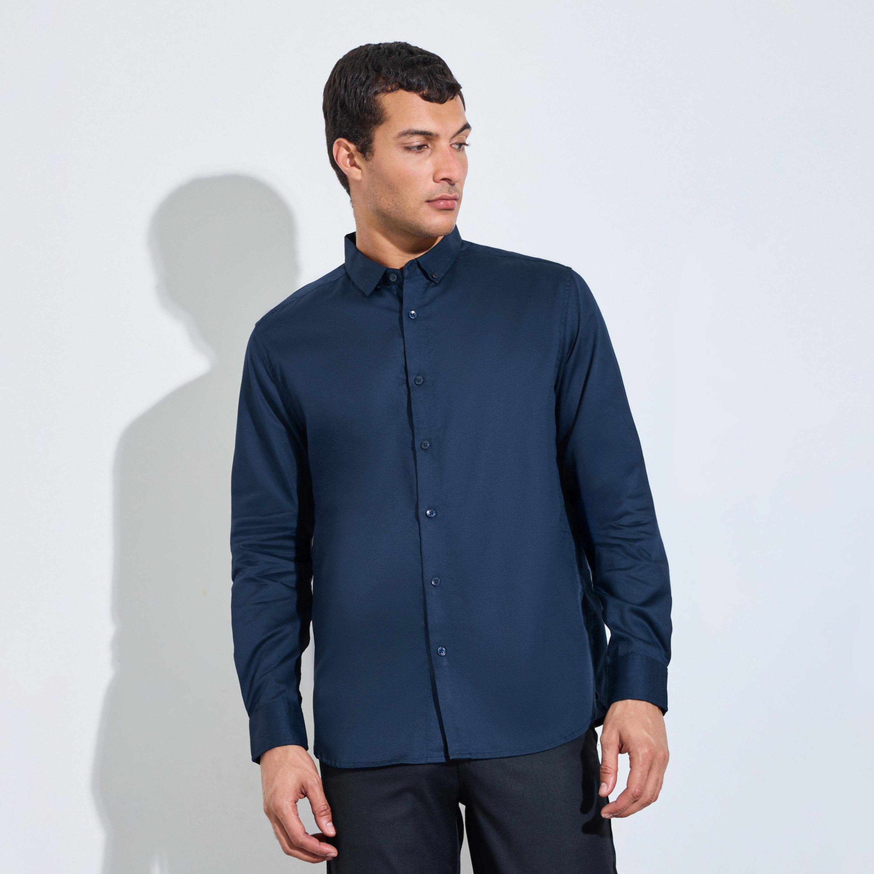 قميص بارز الملمس بمقاس عادي-men-clothing-shirts-image-1
