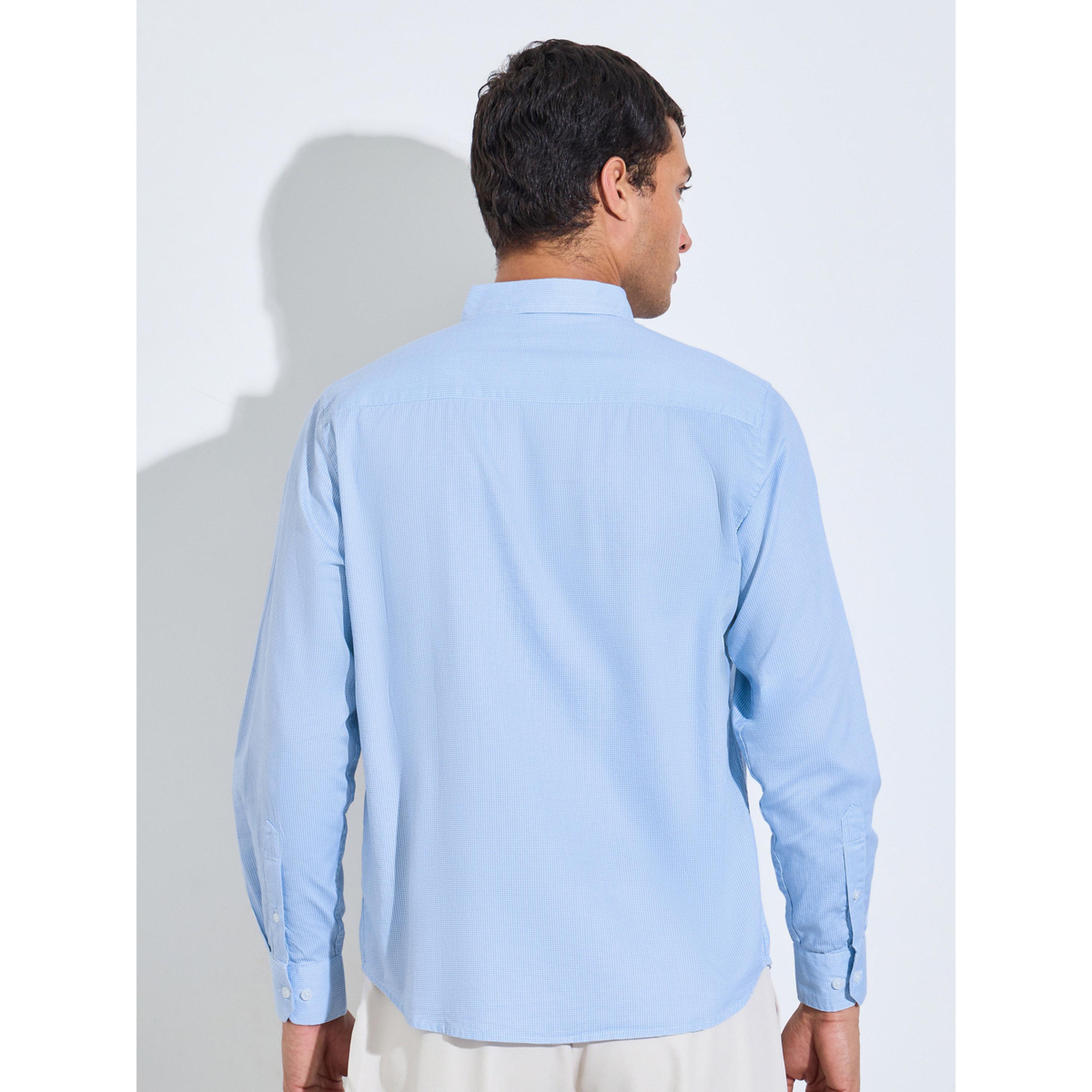 Styli Blue Checked Long Sleeves Regular Fit Shirt-men-clothing-shirts-image-4
