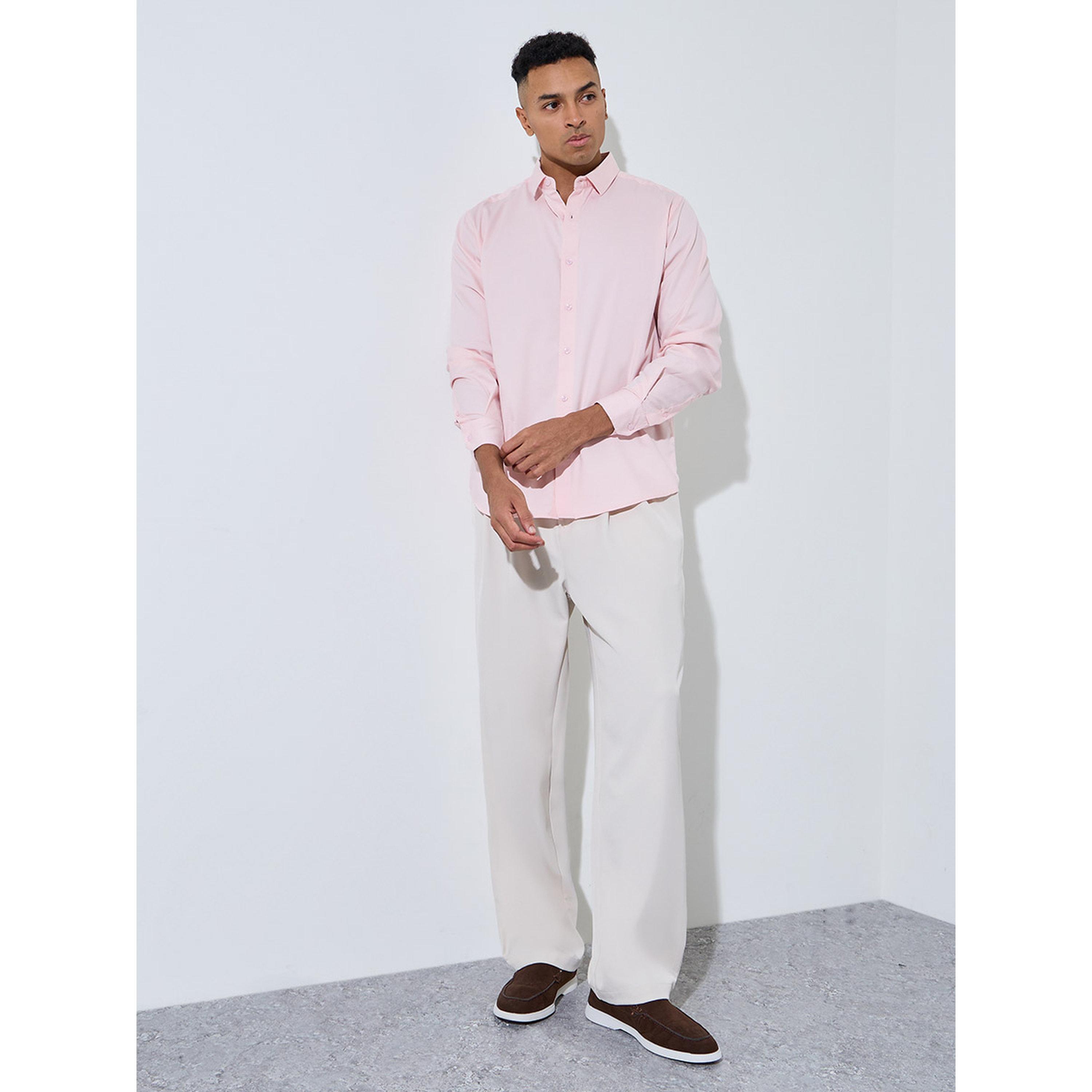 قميص بأكمام طويلة بلون سادة-men-clothing-shirts-image-2