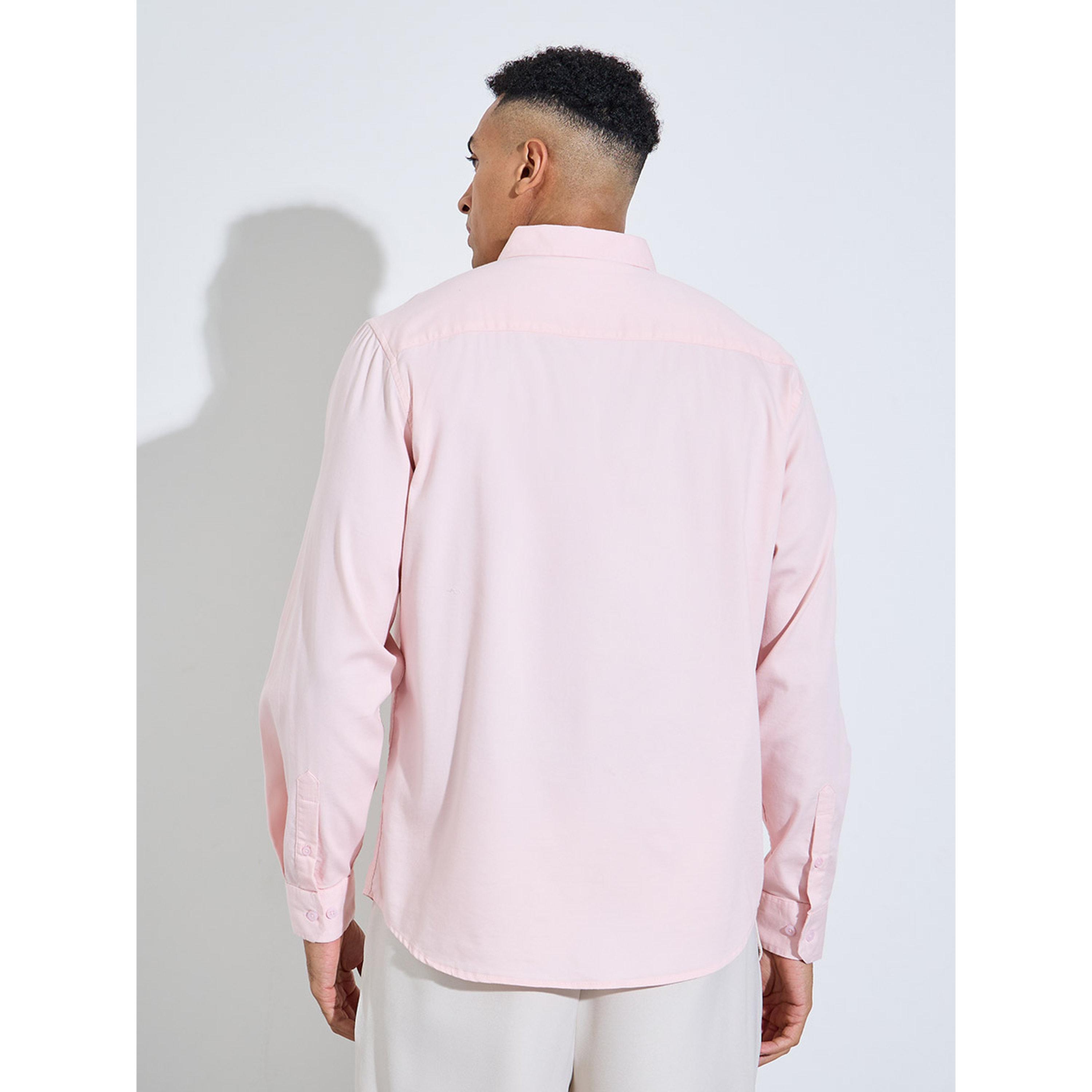 Styli Light Pink Solid long Sleeves Shirt-men-clothing-shirts-image-4
