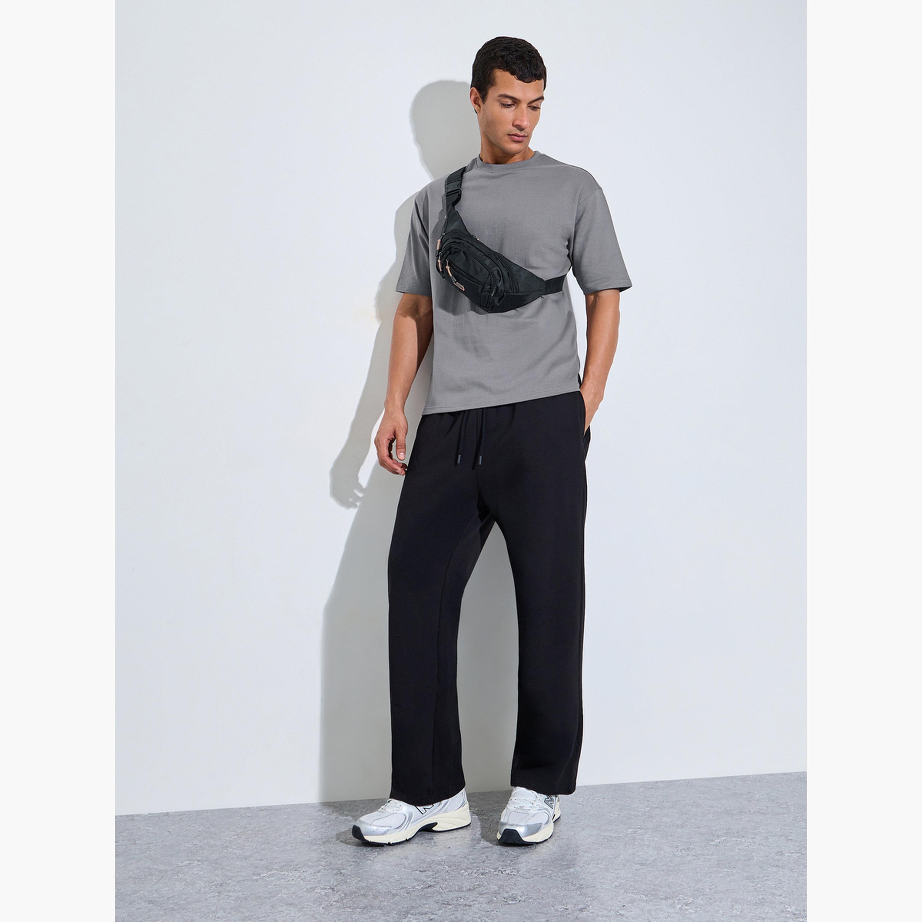 Styli Men Grey Oversized Back Graphic Print Terry T-Shirt-men-clothing-tshirtsandpolos-tshirts-image-2