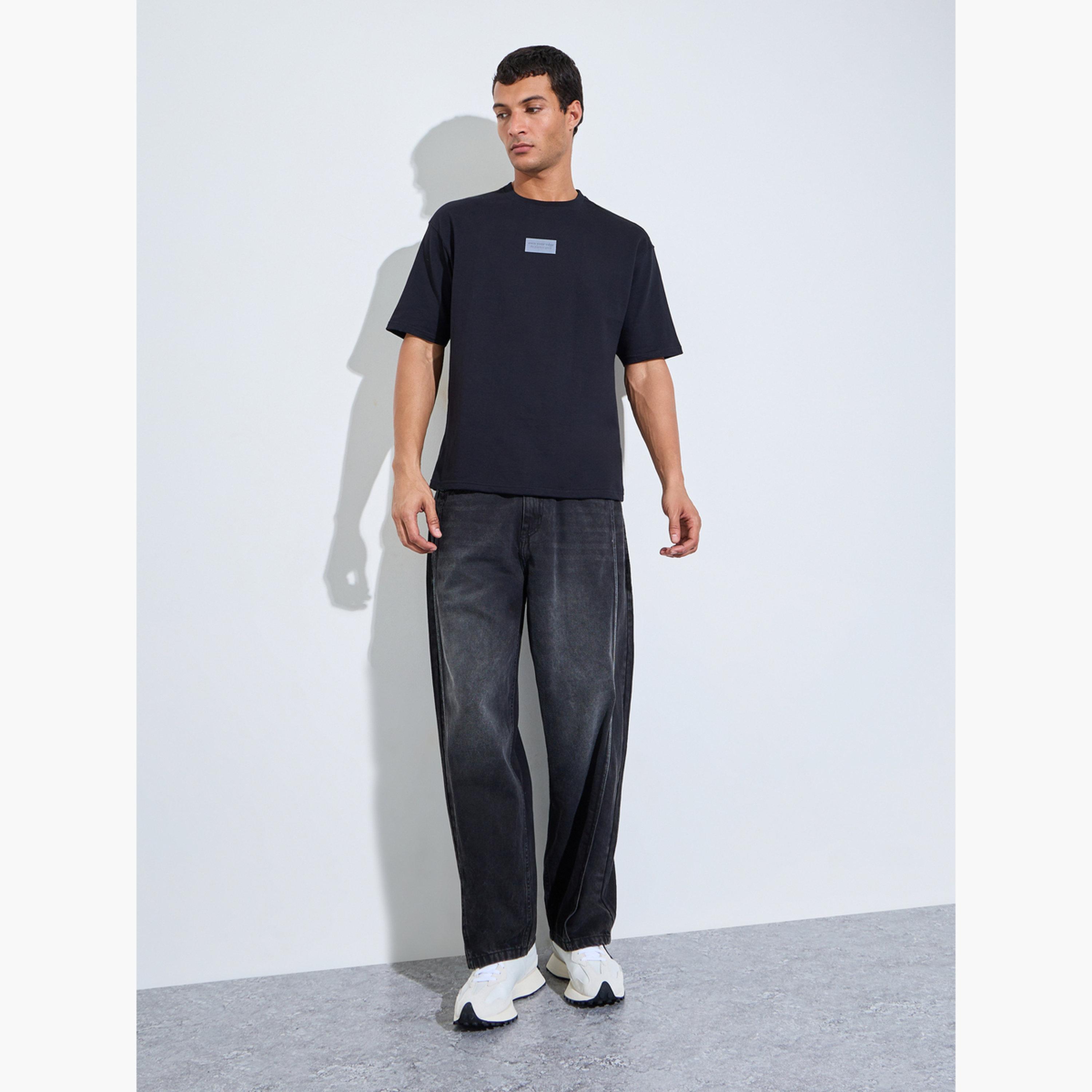 تيشيرت تيري واسع بياقة دائرية ضيقة للرجال-men-clothing-tshirtsandpolos-tshirts-image-2