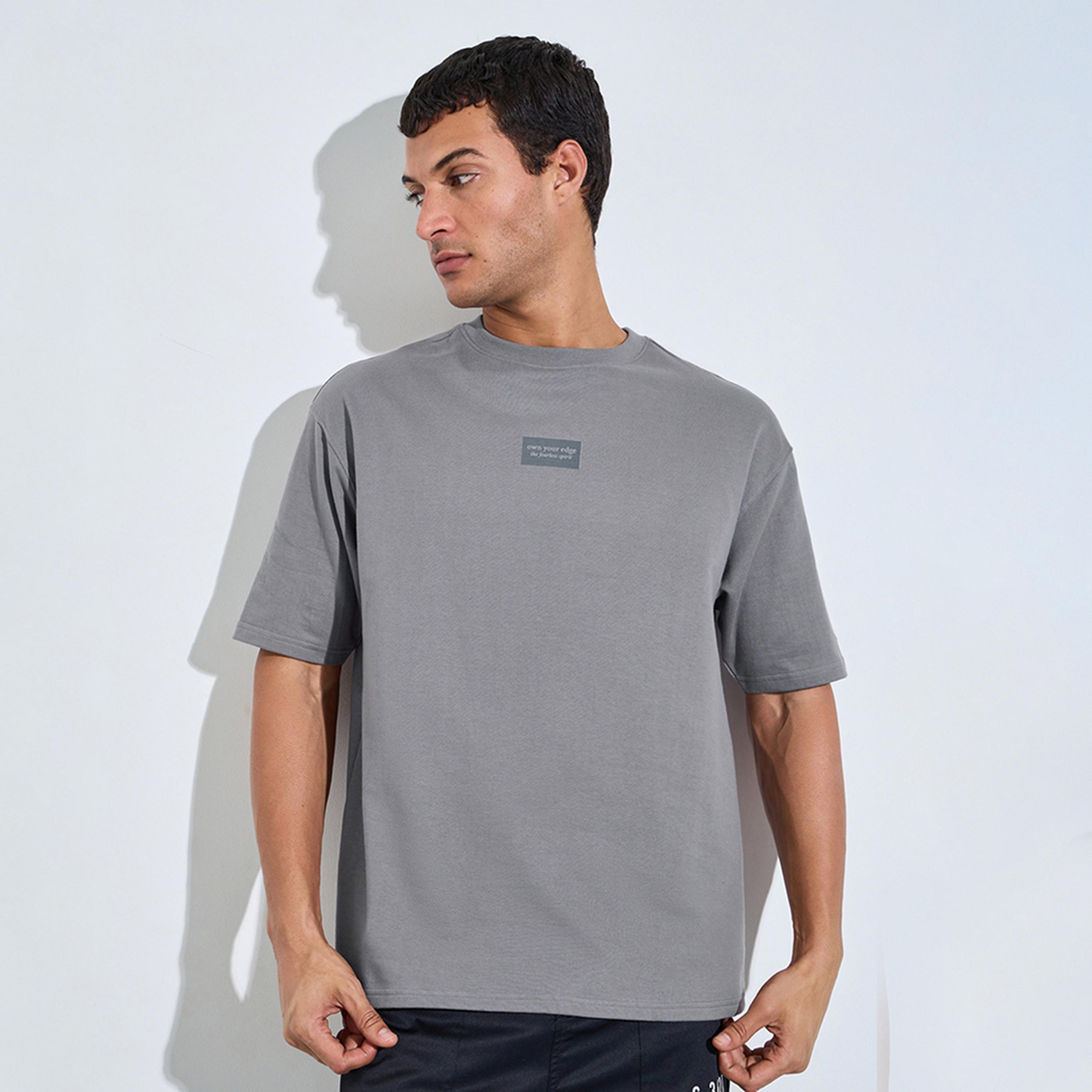 تيشيرت تيري واسع بياقة دائرية ضيقة للرجال-men-clothing-tshirtsandpolos-tshirts-image-1