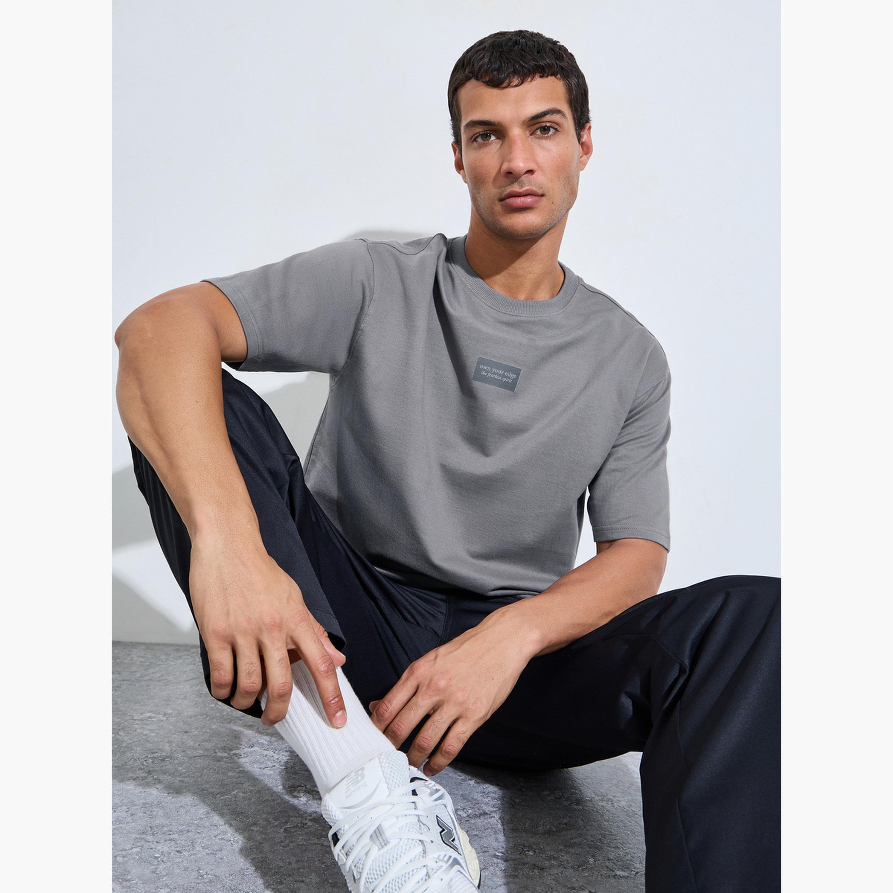 تيشيرت تيري واسع بياقة دائرية ضيقة للرجال-men-clothing-tshirtsandpolos-tshirts-image-3