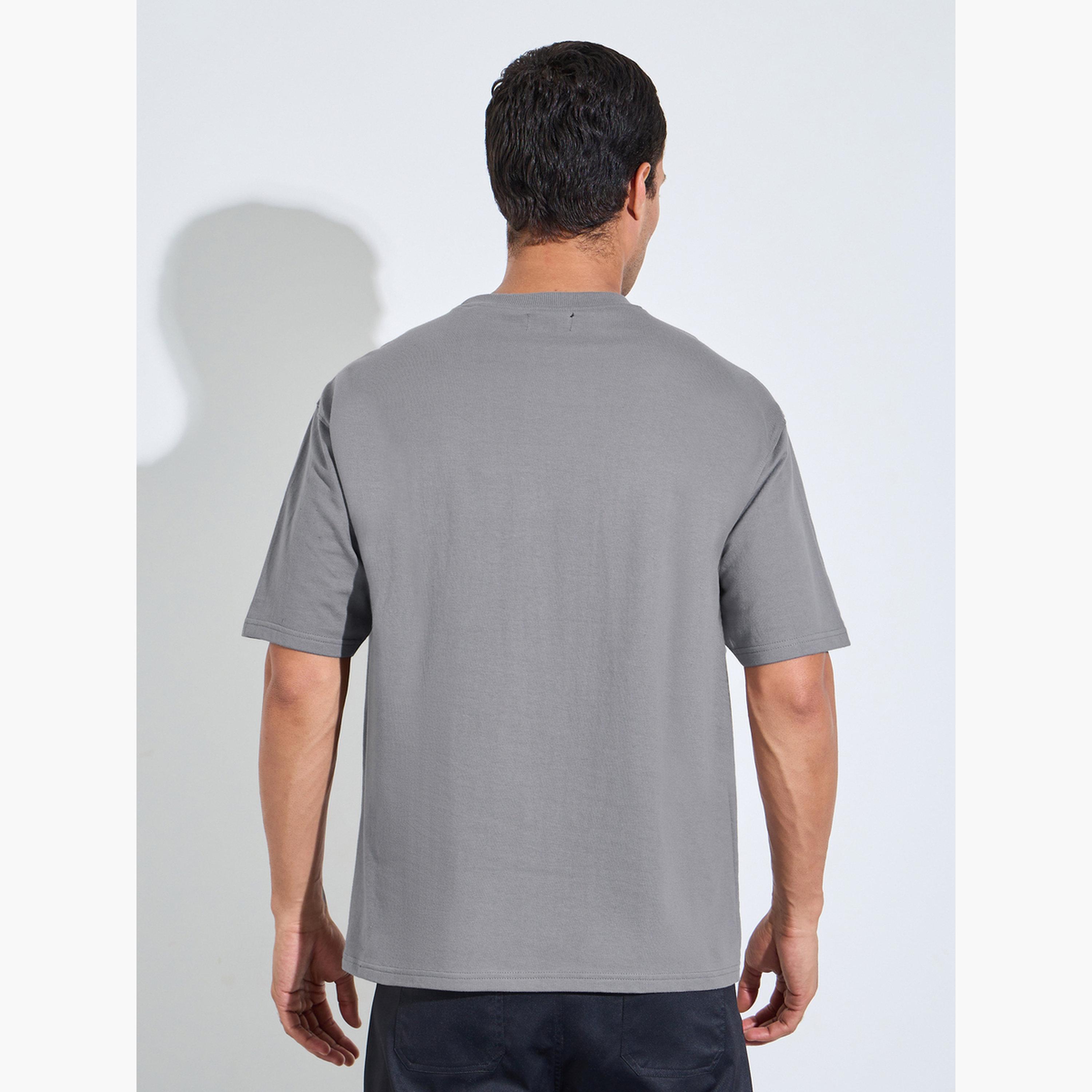 تيشيرت تيري واسع بياقة دائرية ضيقة للرجال-men-clothing-tshirtsandpolos-tshirts-image-4