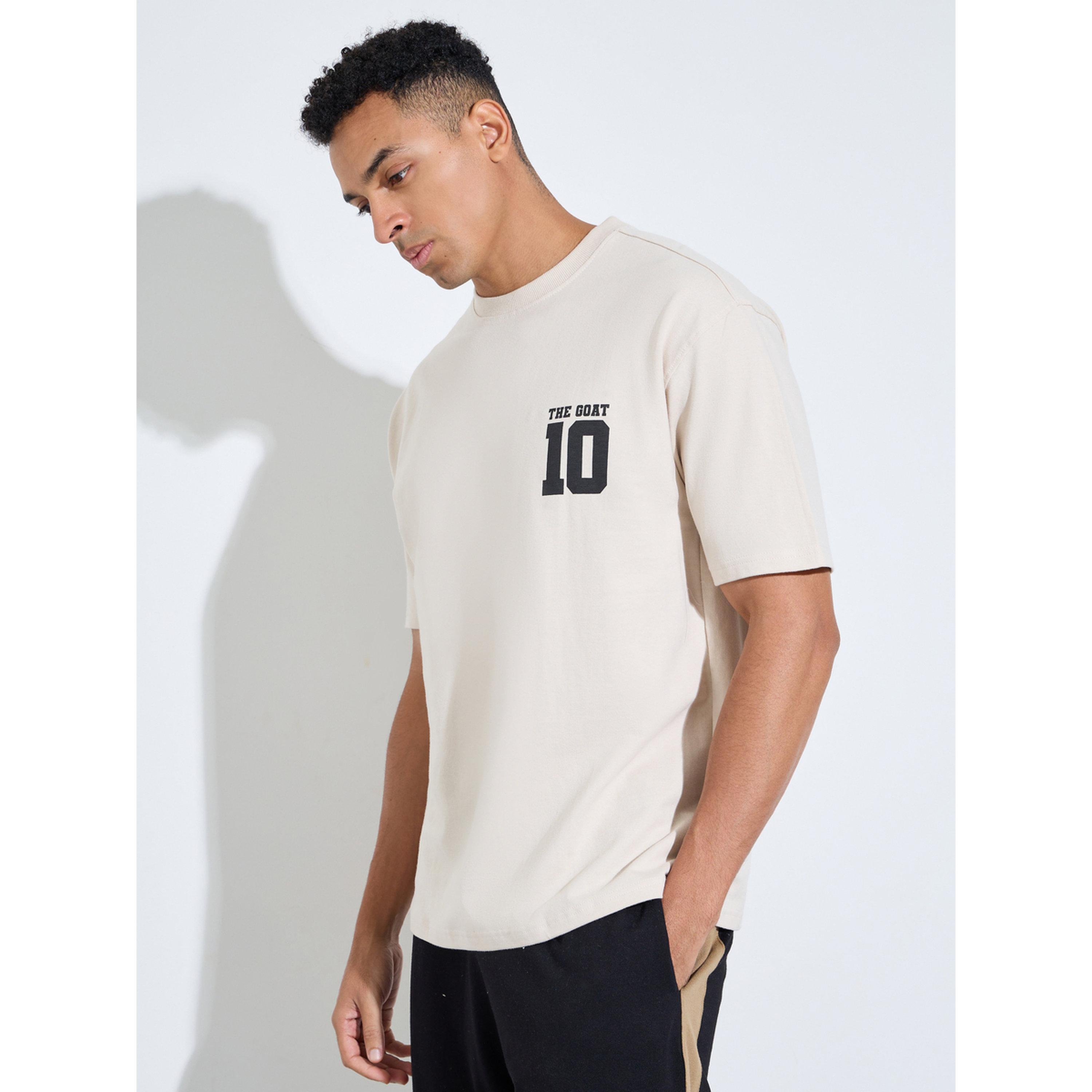 Styli Beige Graphic Print Crew Neck Oversized T-Shirt-men-clothing-tshirtsandpolos-tshirts-image-1